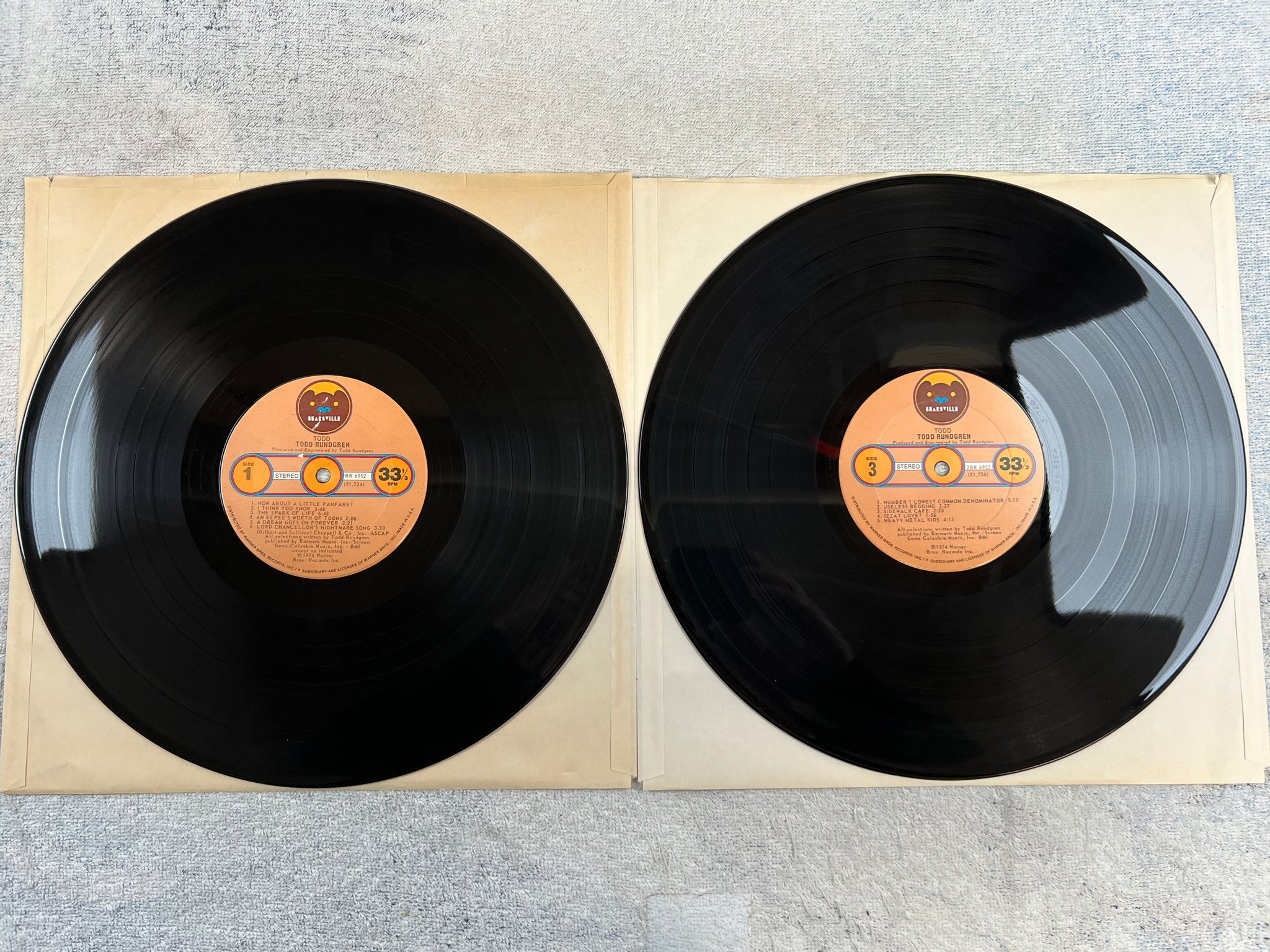 Omslagsbild för skivan TODD RUNDGREN Todd 2xLP -74 US BEARSVILLE SBR 6952