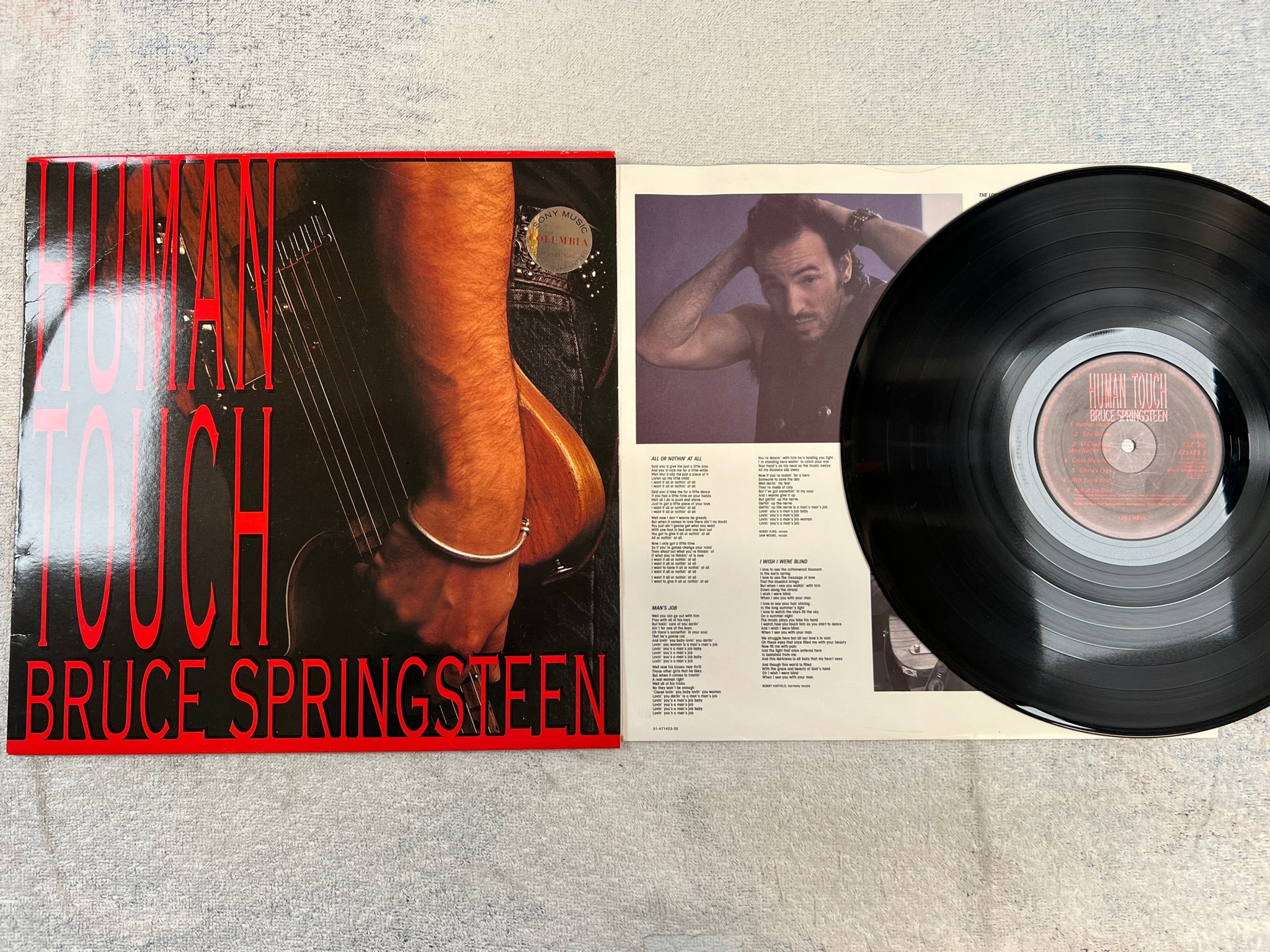 Omslagsbild för skivan BRUCE SPRINGSTEEN human touch LP -92 Hol CBS 471423 1