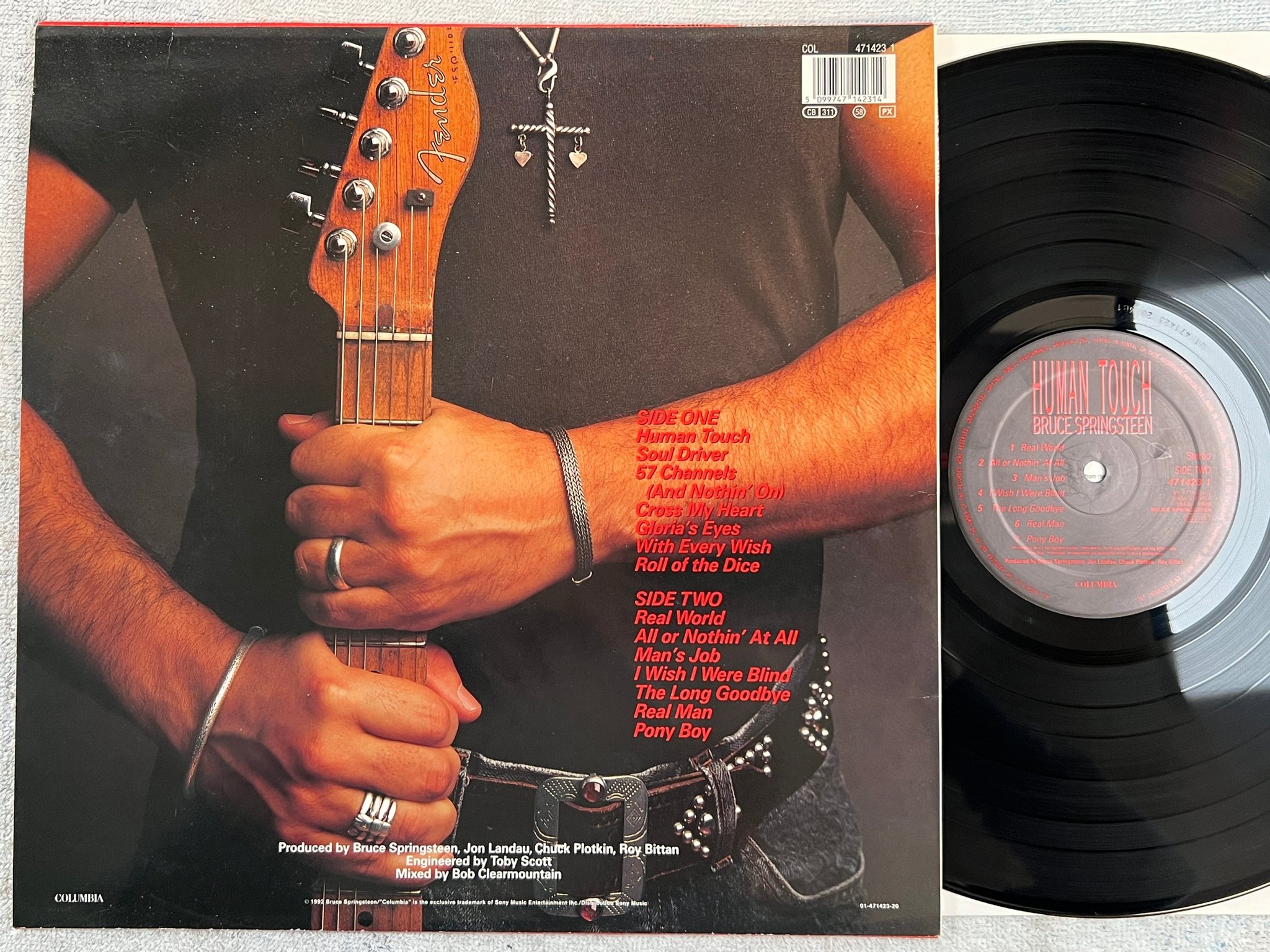 Omslagsbild för skivan BRUCE SPRINGSTEEN human touch LP -92 Hol CBS 471423 1