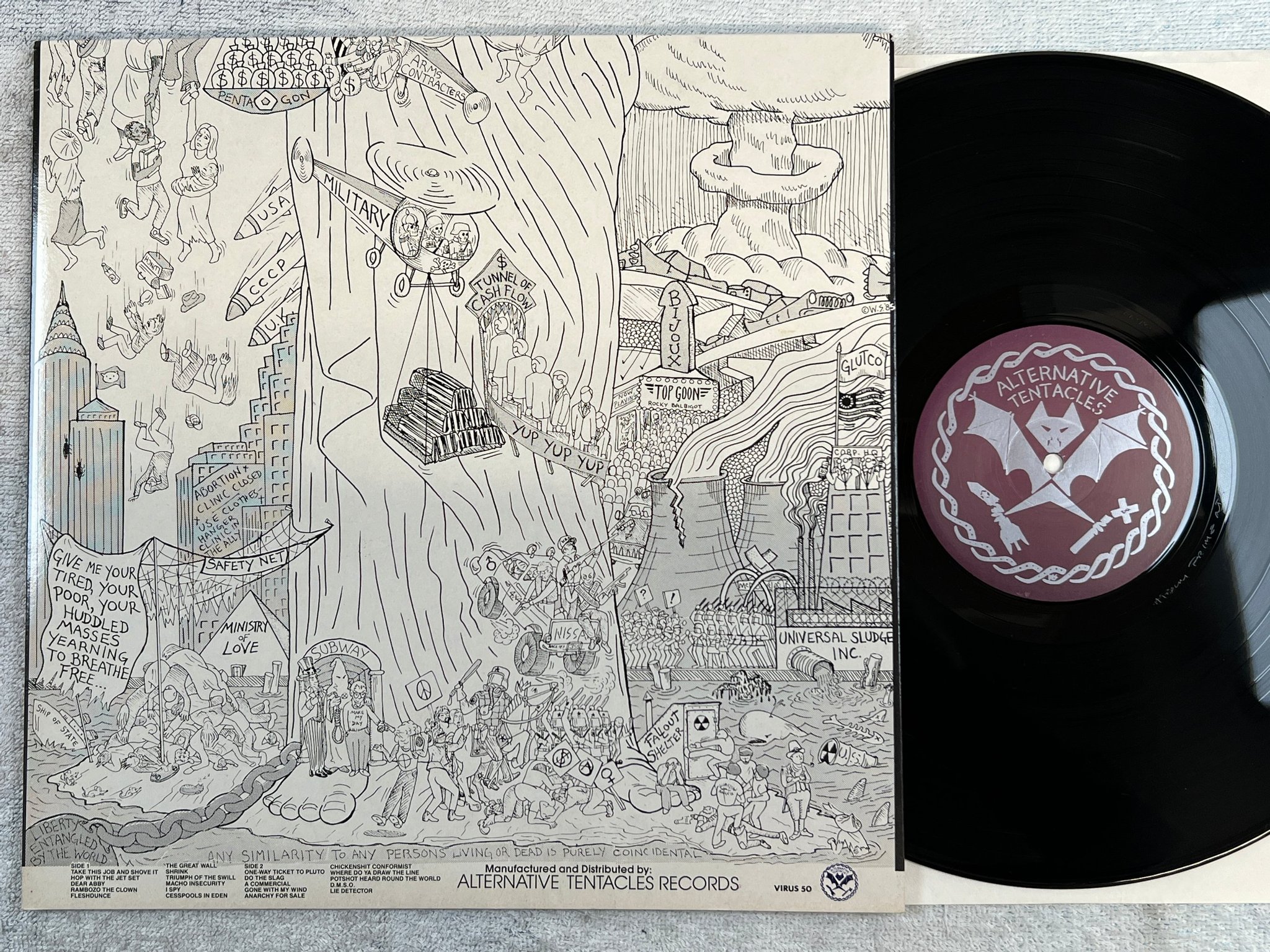 Omslagsbild för skivan DEAD KENNEDY'S bedtime for democracy LP -86 UK ALTERNATIVE TENTACLES VIRUS 50 