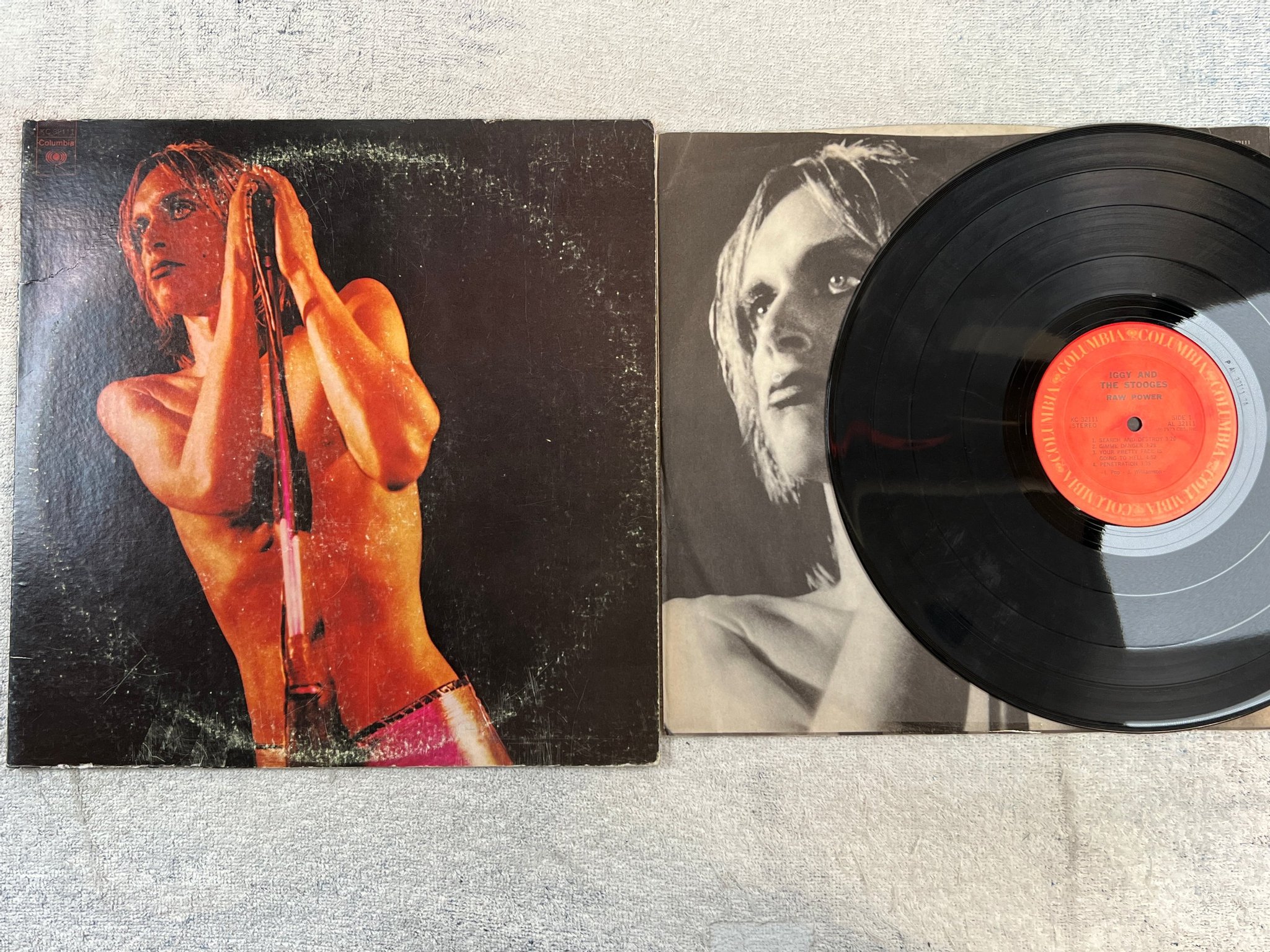 Omslagsbild för skivan IGGY POP AND THE STOOGES raw power LP -73 US COLUMBIA KC 32111 1st press * RARE 