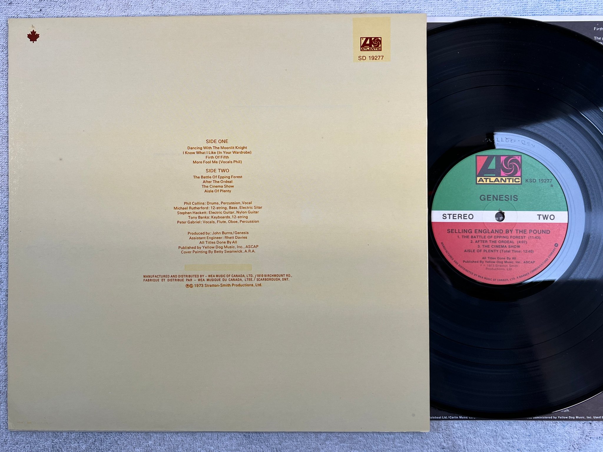 Omslagsbild för skivan GENESIS selling England by the pound LP Can ATLANTIC KSD 19277