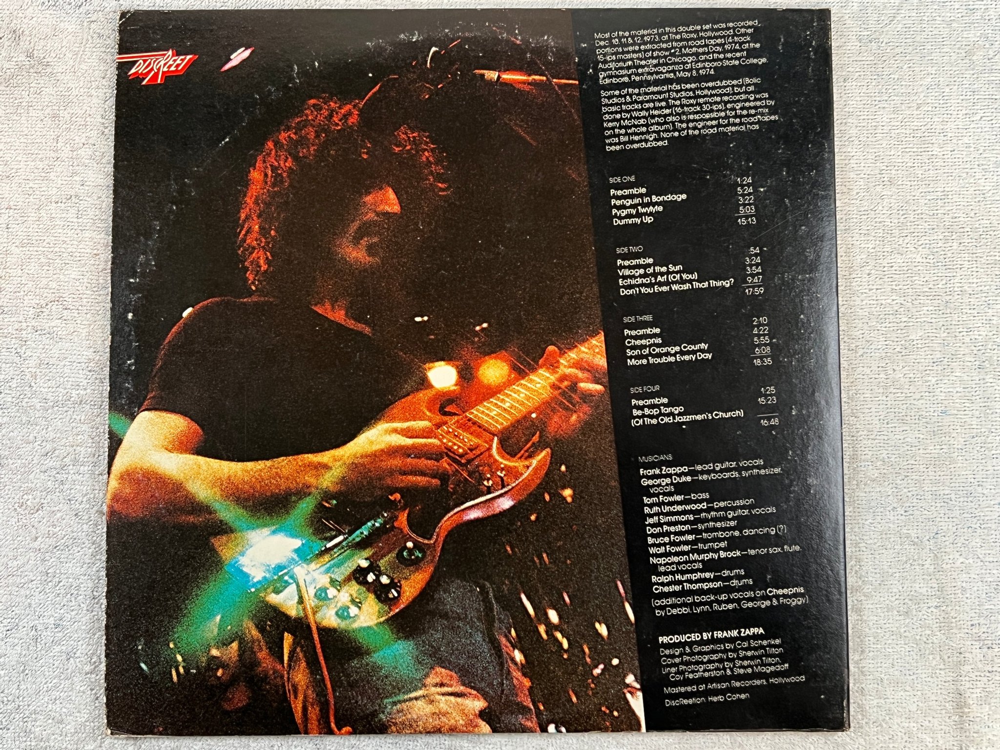 Omslagsbild för skivan ZAPPA / MOTHERS Roxy & elsewhere 2xLP -74 US DISCREET 2DS 2202