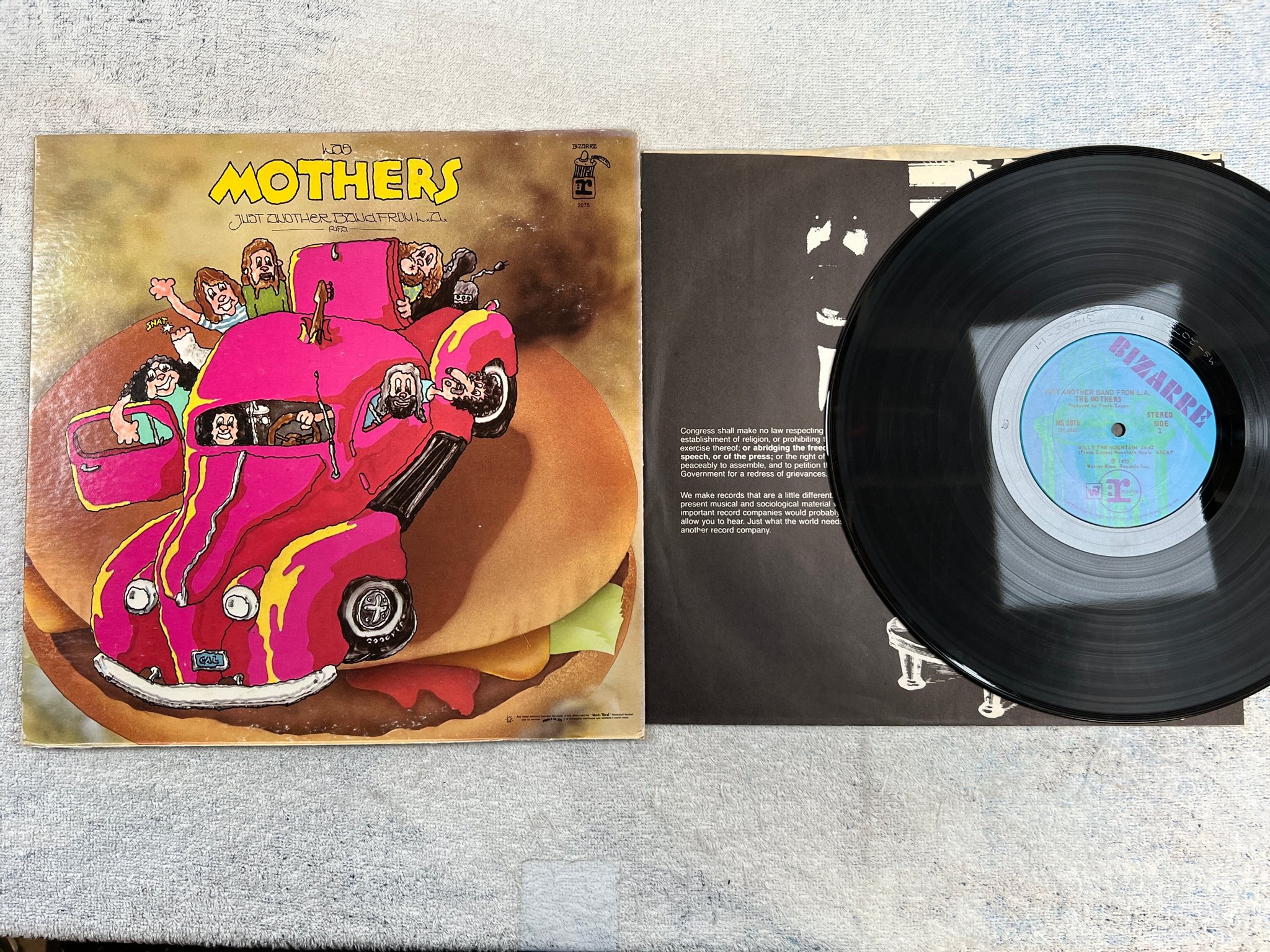 Omslagsbild för skivan THE MOTHERS just another band from L.A. LP -72 US BIZARRE MS 2075