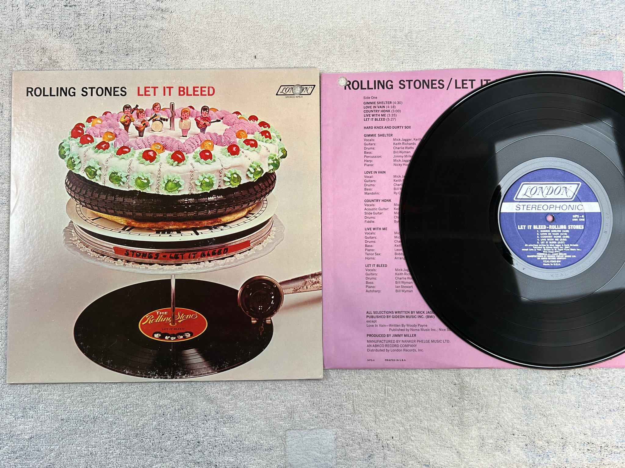Omslagsbild för skivan ROLLING STONES let it bleed LP US LONDON NPS-4 