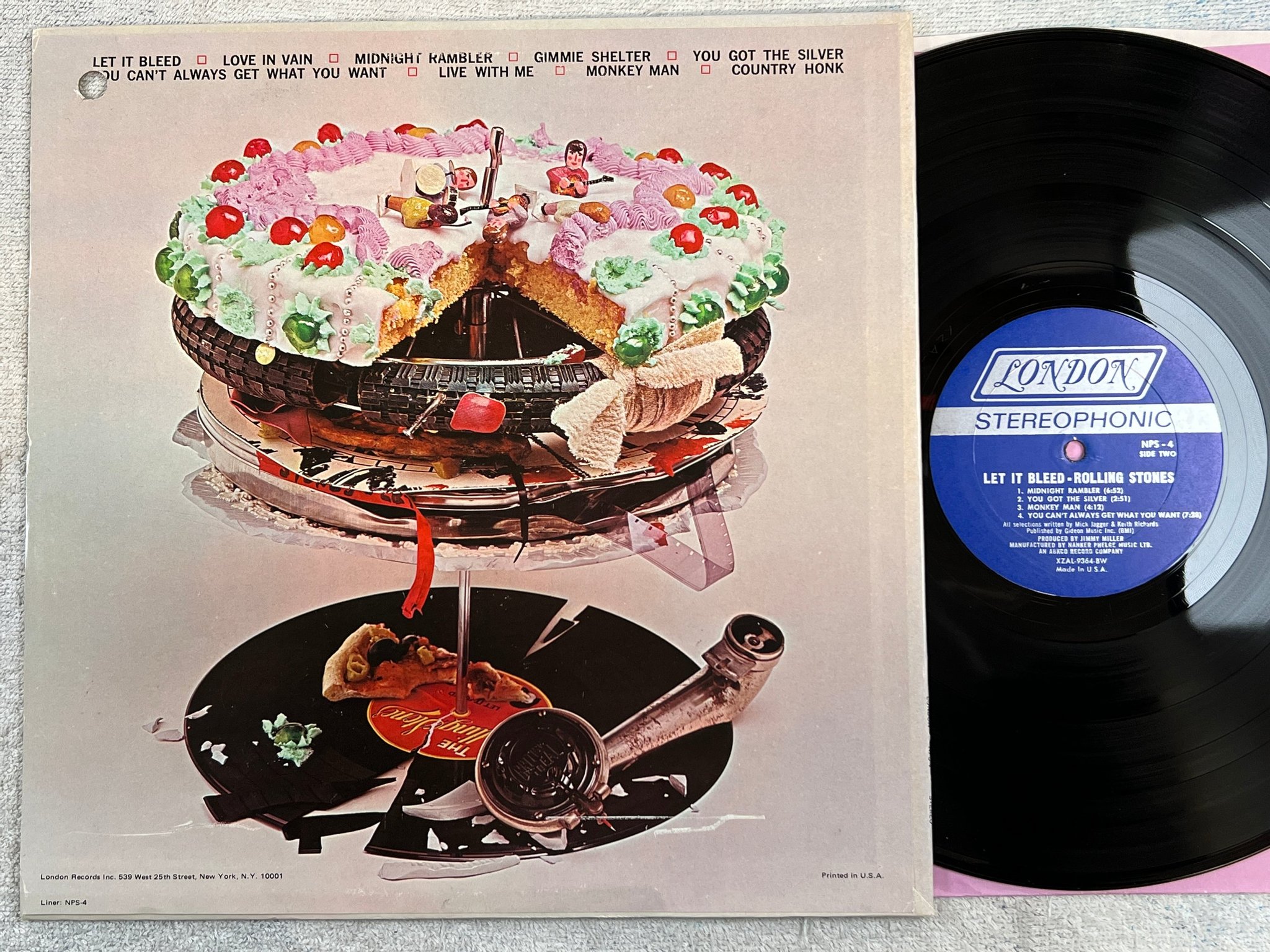 Omslagsbild för skivan ROLLING STONES let it bleed LP US LONDON NPS-4 