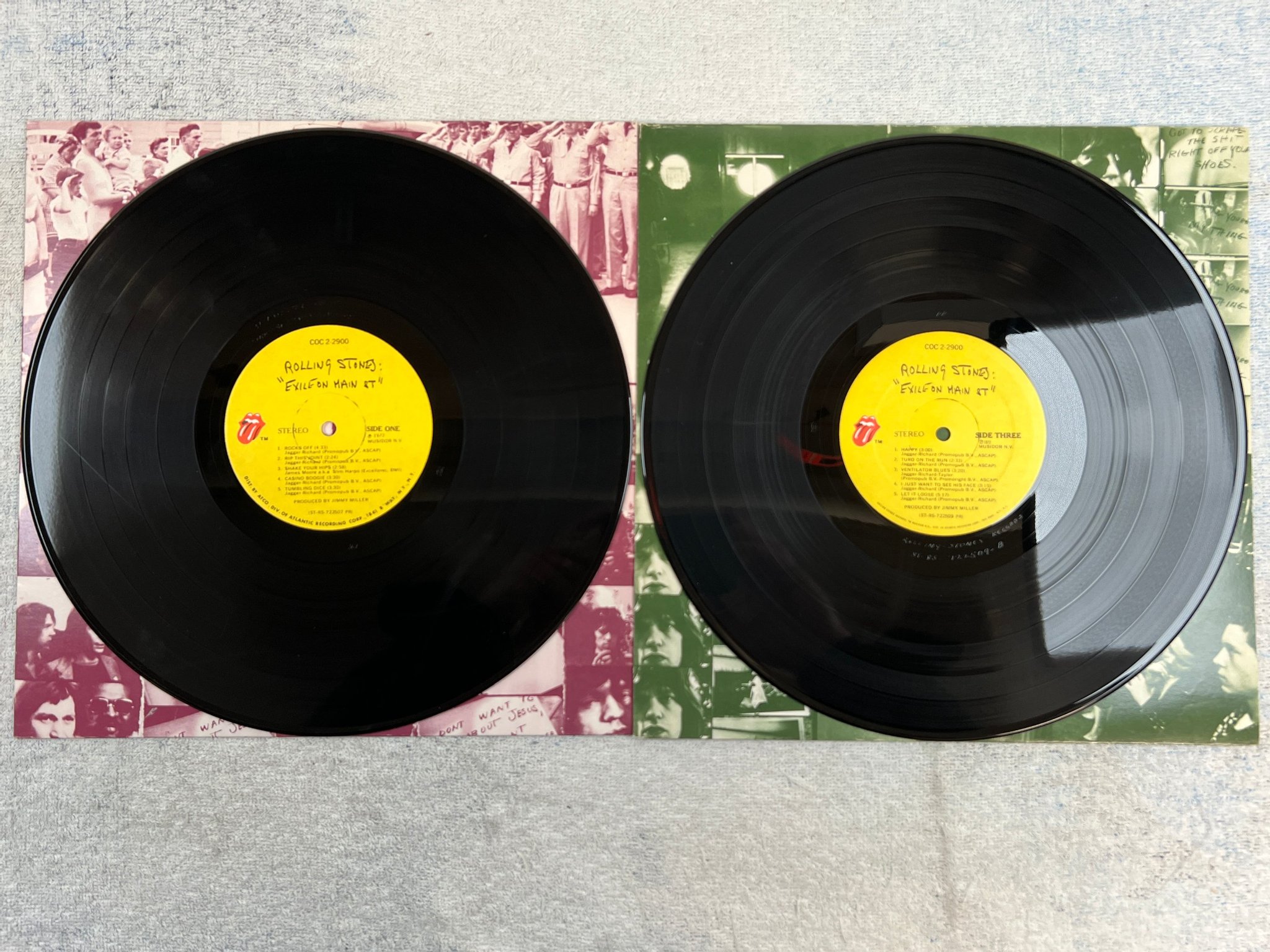 Omslagsbild för skivan ROLLING STONES exile on main st 2xLP -72 US COC-2-2900