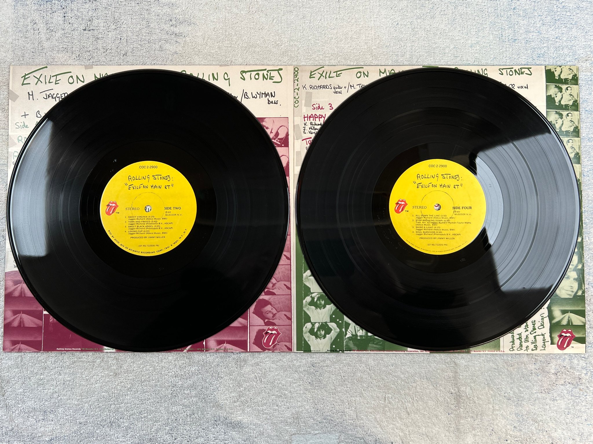 Omslagsbild för skivan ROLLING STONES exile on main st 2xLP -72 US COC-2-2900