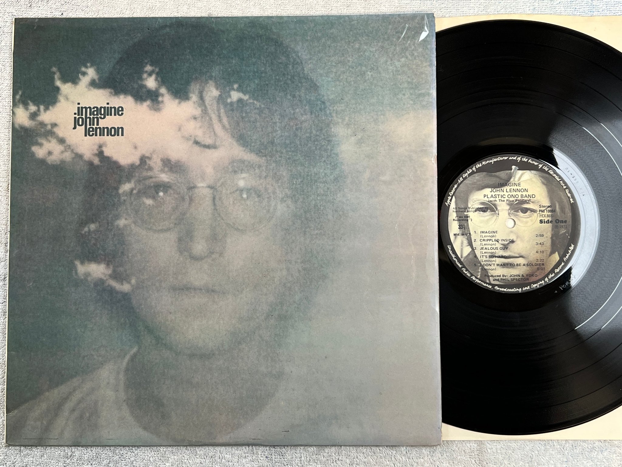 Omslagsbild för skivan JOHN LENNON imagine LP -71 APPLE PAS 10004