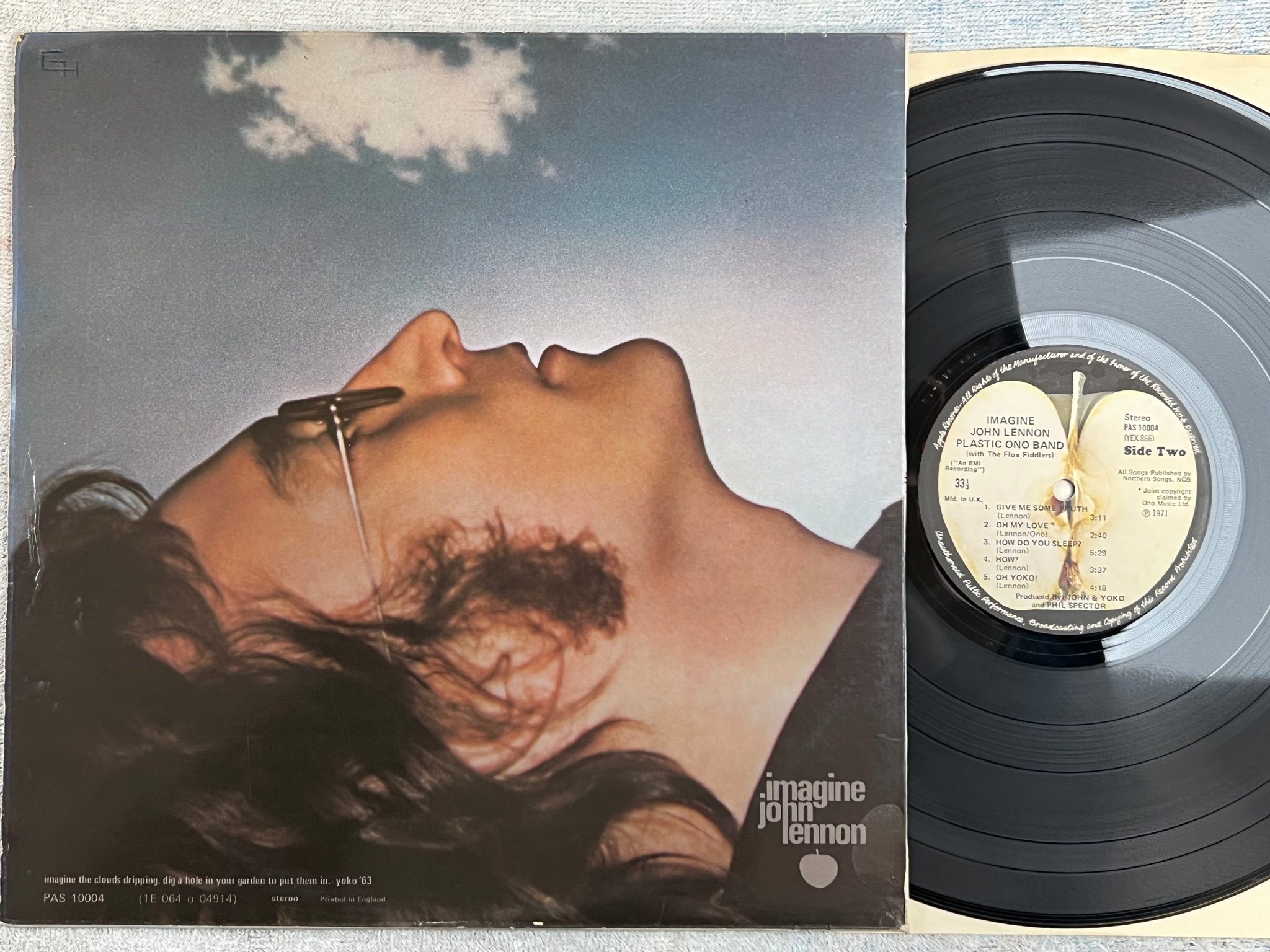 Omslagsbild för skivan JOHN LENNON imagine LP -71 APPLE PAS 10004