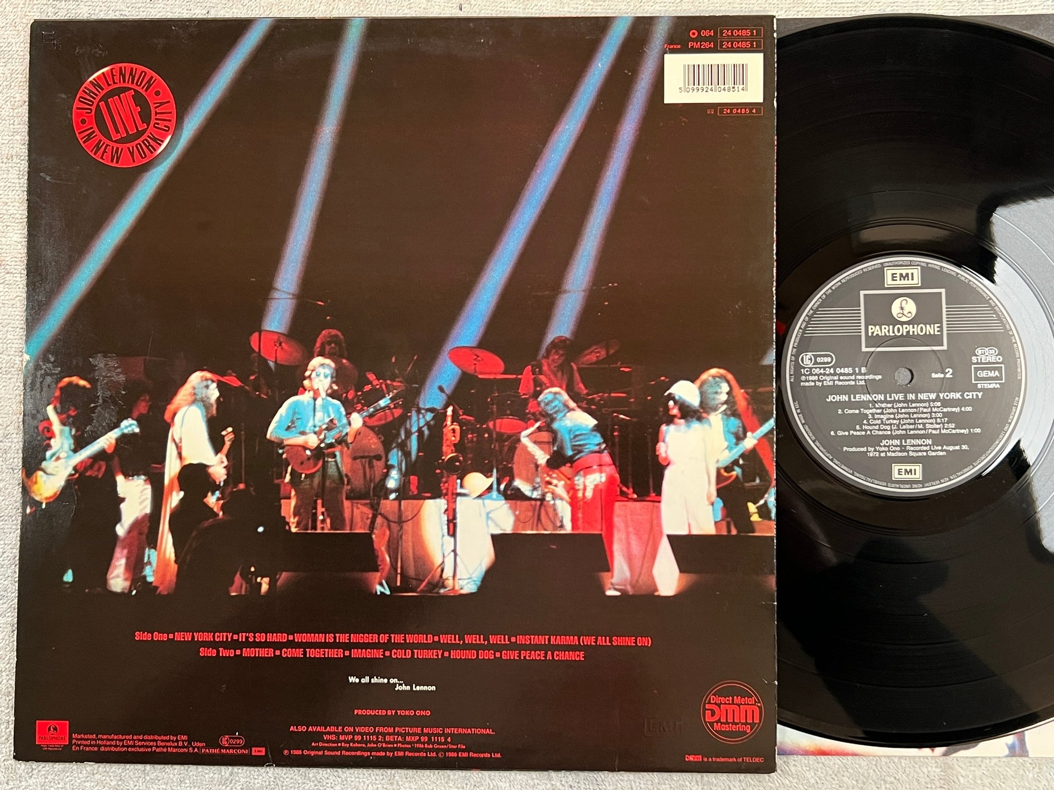 Omslagsbild för skivan JOHN LENNON live in New York City LP -86 Ger EMI / PARLOPHONE 1C 064-2404851