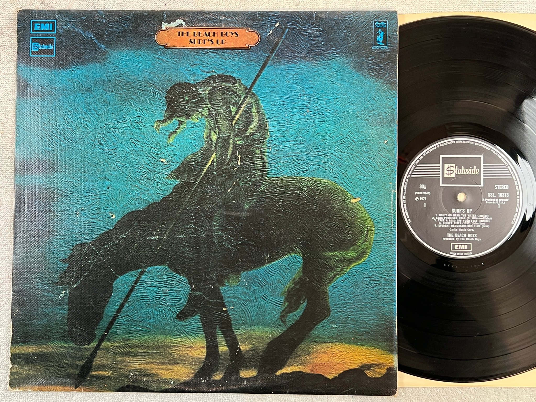Omslagsbild för skivan THE BEACH BOYS surf's up LP -71 UK STATESIDE / EMI SSL 10313