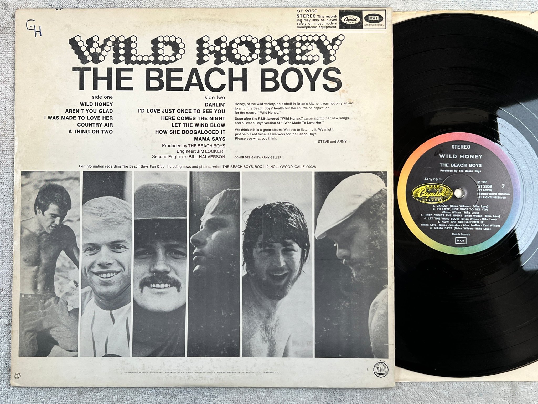 Omslagsbild för skivan THE BEACH BOYS wild honey LP -67 Den CAPITOL ST-2859