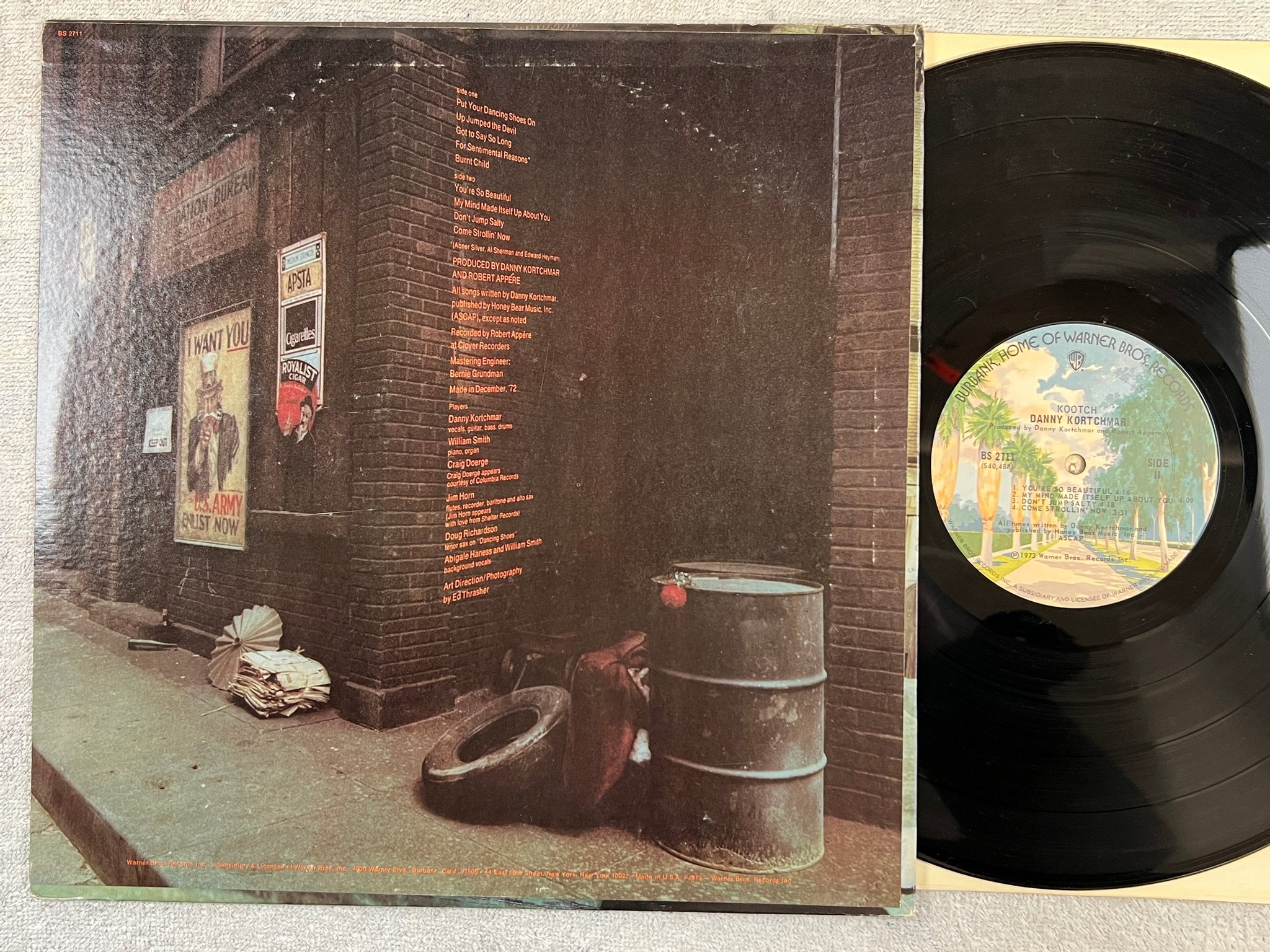 Omslagsbild för skivan DANNY KORTCHMAR kootch LP -73 US WARNER BS 2711