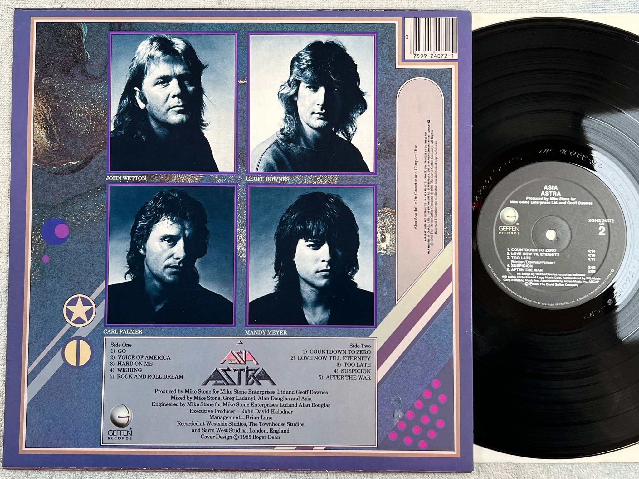 Omslagsbild för skivan ASIA astra LP -85 Can GEFFEN XGHS 24072