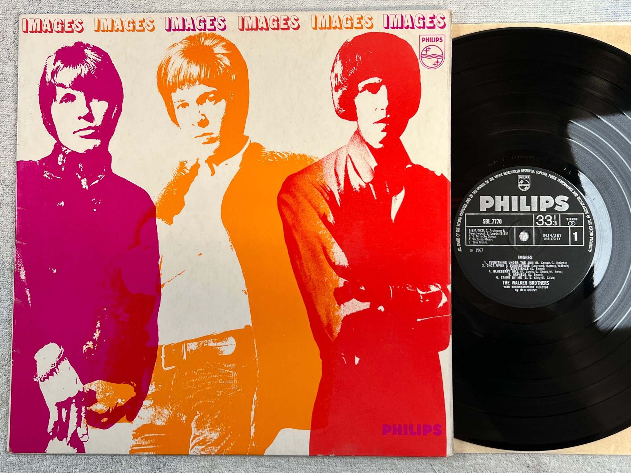 Omslagsbild för skivan THE WALKER BROTHERS images LP -67 UK PHILIPS SBL 7770
