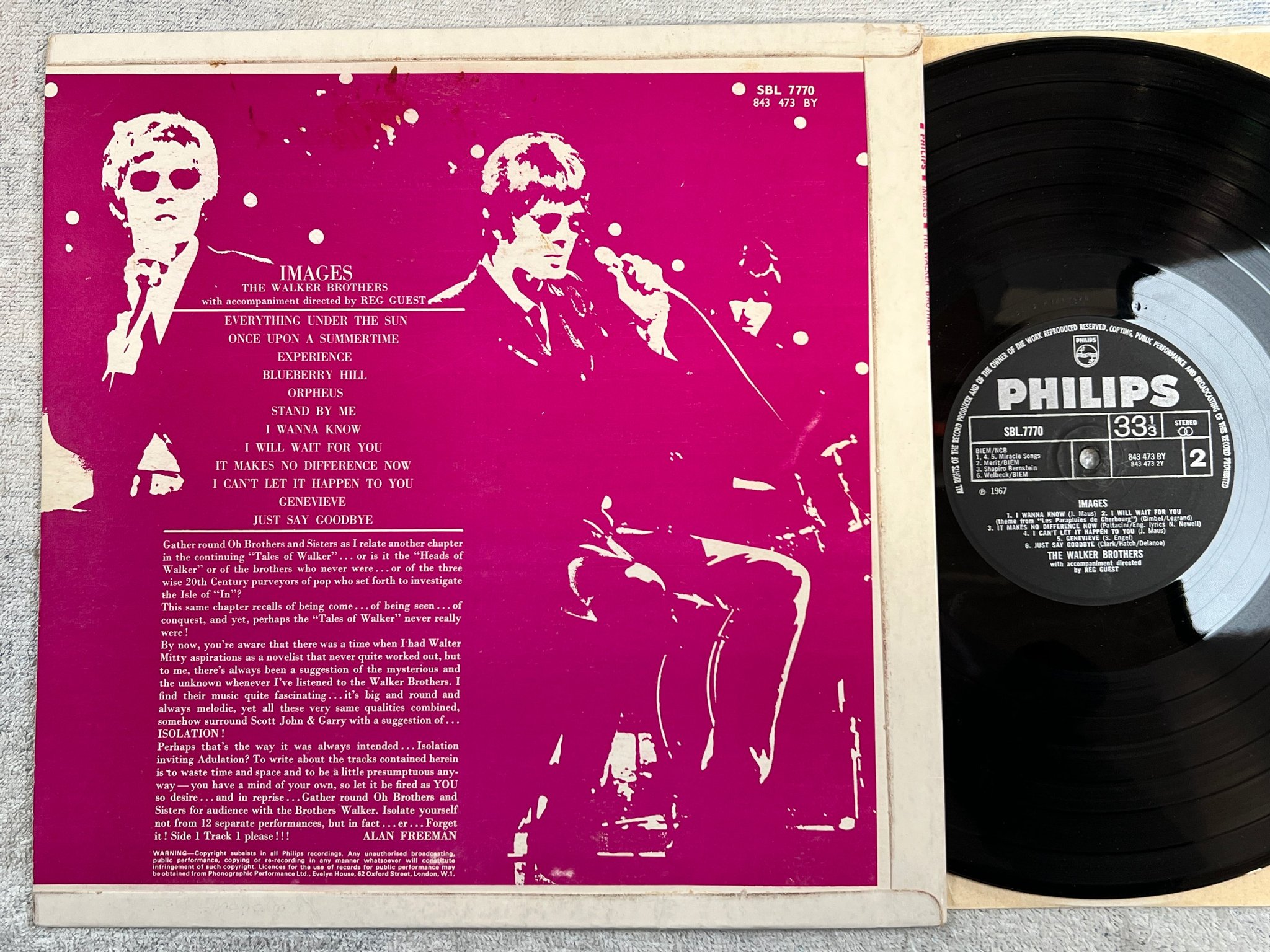 Omslagsbild för skivan THE WALKER BROTHERS images LP -67 UK PHILIPS SBL 7770