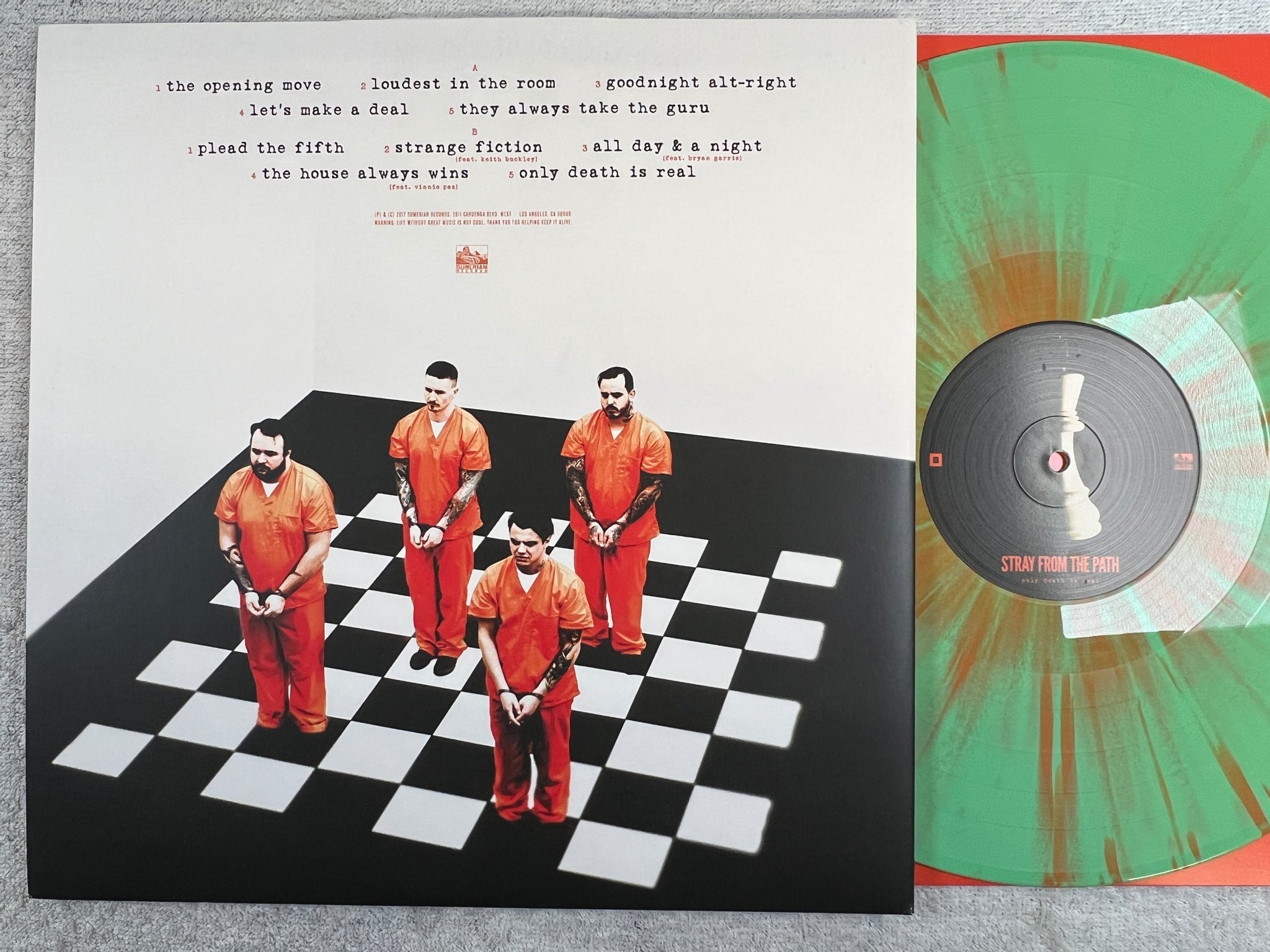 Omslagsbild för skivan STRAY FROM THE PATH Only Death Is Real LP 2017 US Green w/orange splatter