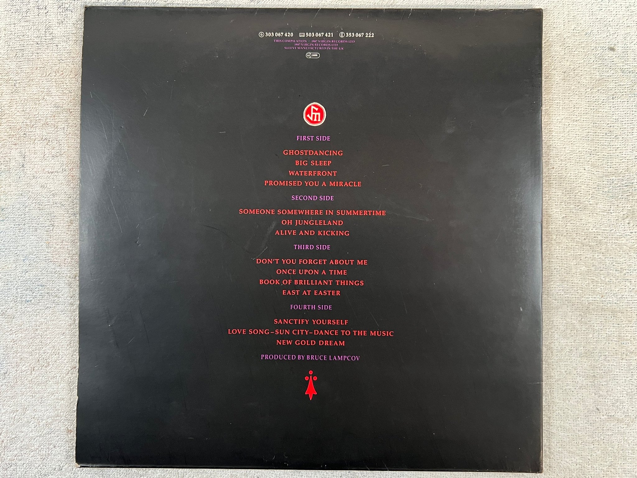 Omslagsbild för skivan SIMPLE MINDS live - in the city of light 2xLP -87 VIRGIN 303069