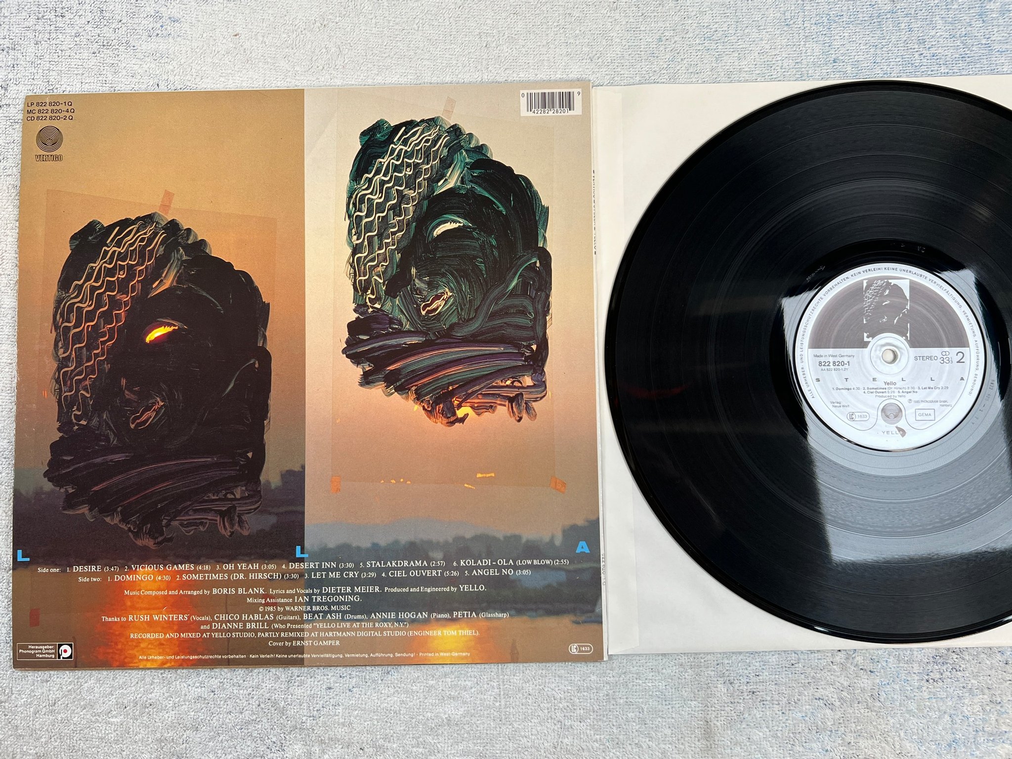 Omslagsbild för skivan YELLO stella LP -85 Ger VERTIGO 822820-1Q