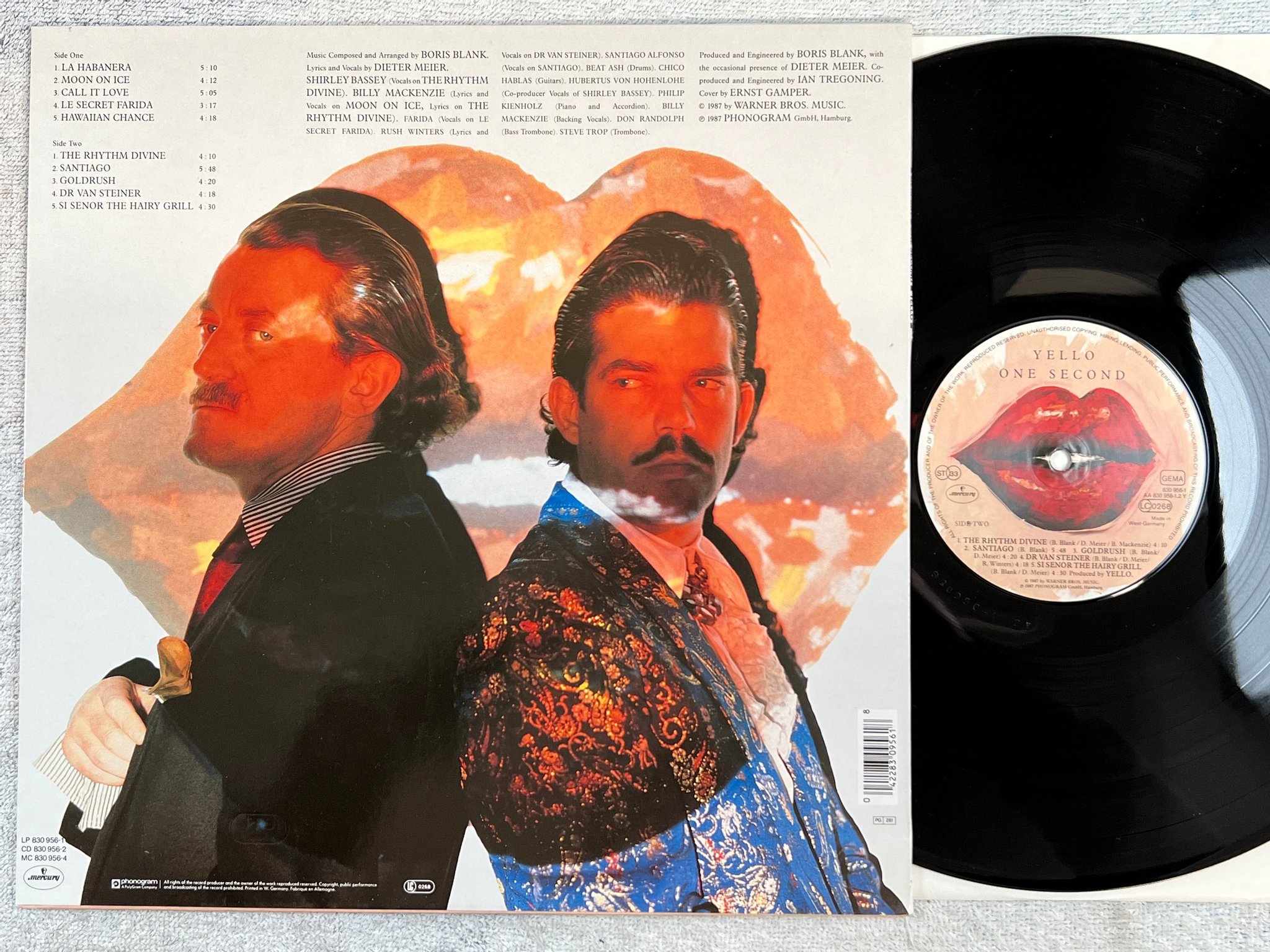 Omslagsbild för skivan YELLO one second LP -87 Ger MERCURY 830956-1