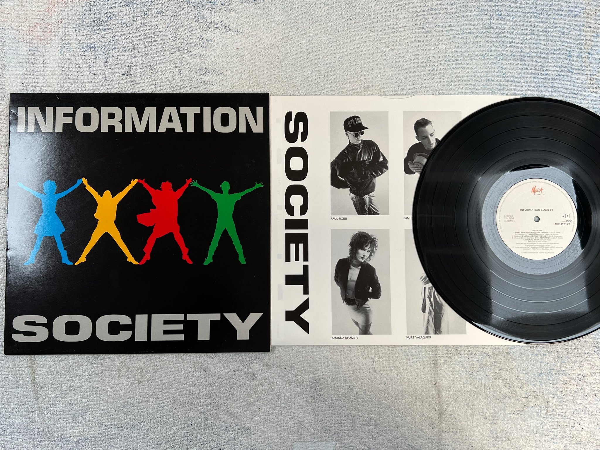 Omslagsbild för skivan INFORMATION SOCIETY s/t LP -89 ncb MEGA MRLP 3142
