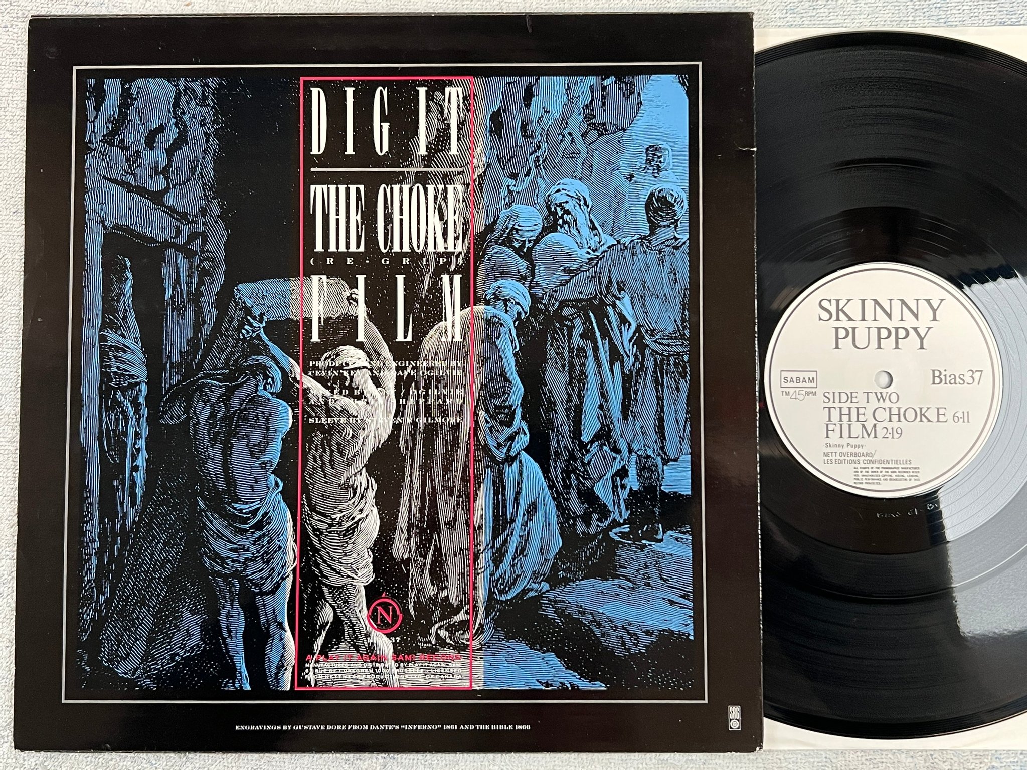 Omslagsbild för skivan SKINNY PUPPY dig it 12"single -86 Belgium PLAY IT AGAIN SAM Bias 37