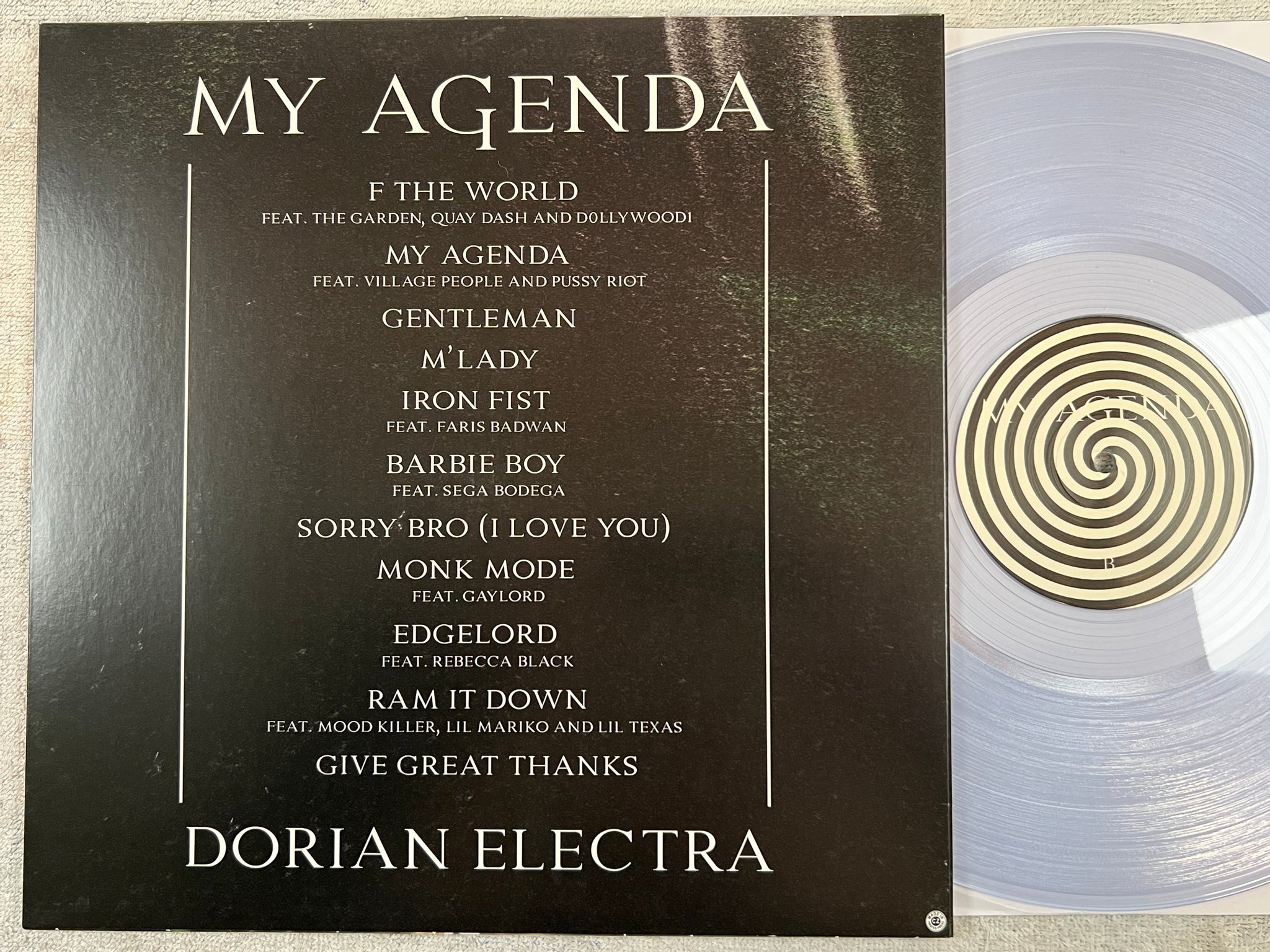 Omslagsbild för skivan DORIAN ELECTRA My Agenda LP 2021 US clear vinyl DANCE-POP