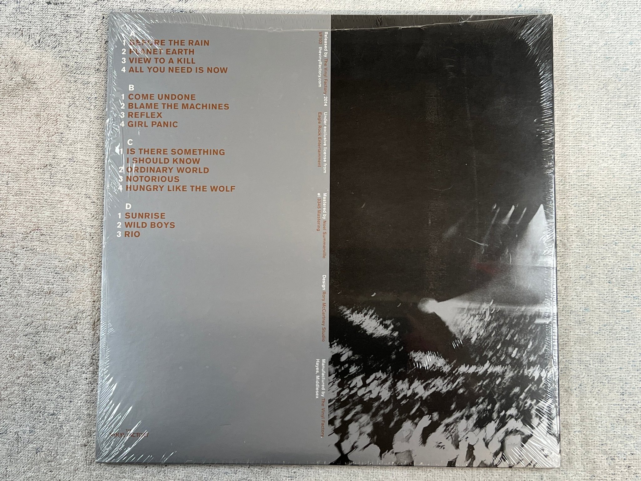 Omslagsbild för skivan DURAN DURAN Live 2011 2xLP 2014 VINYL FACTORY sealed  