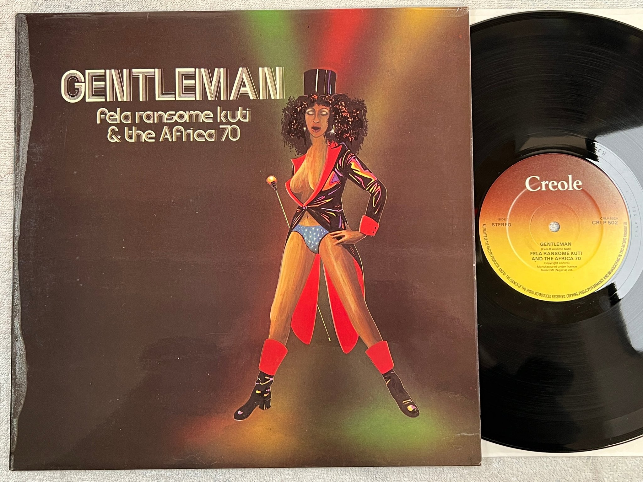 Omslagsbild för skivan FELA RANSOME KUTI & THE AFRICA 70 gentleman LP UK CREOLE CRLP 502