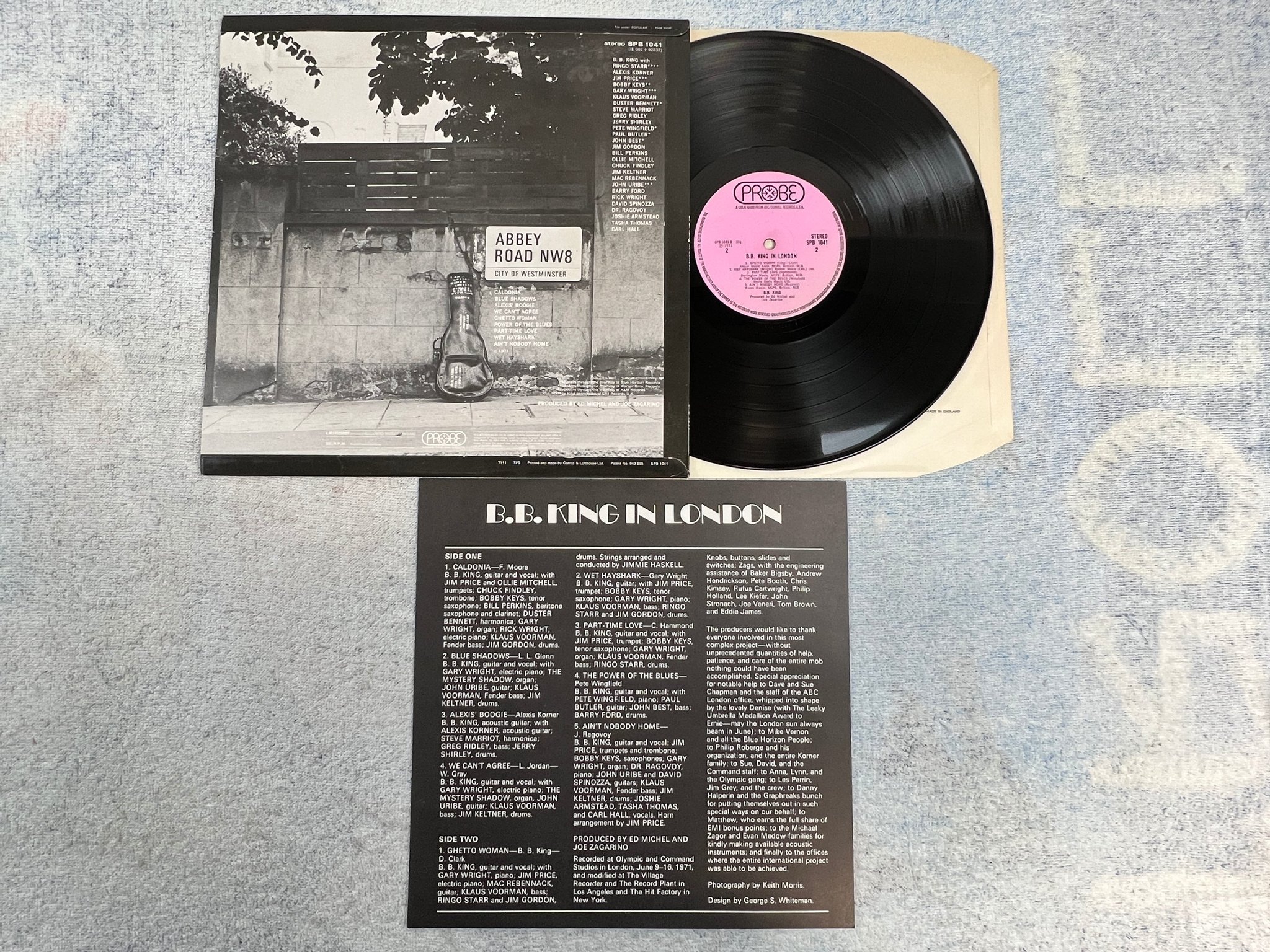 Omslagsbild för skivan B.B. KING in London LP -71 UK PROBE SPB 1041