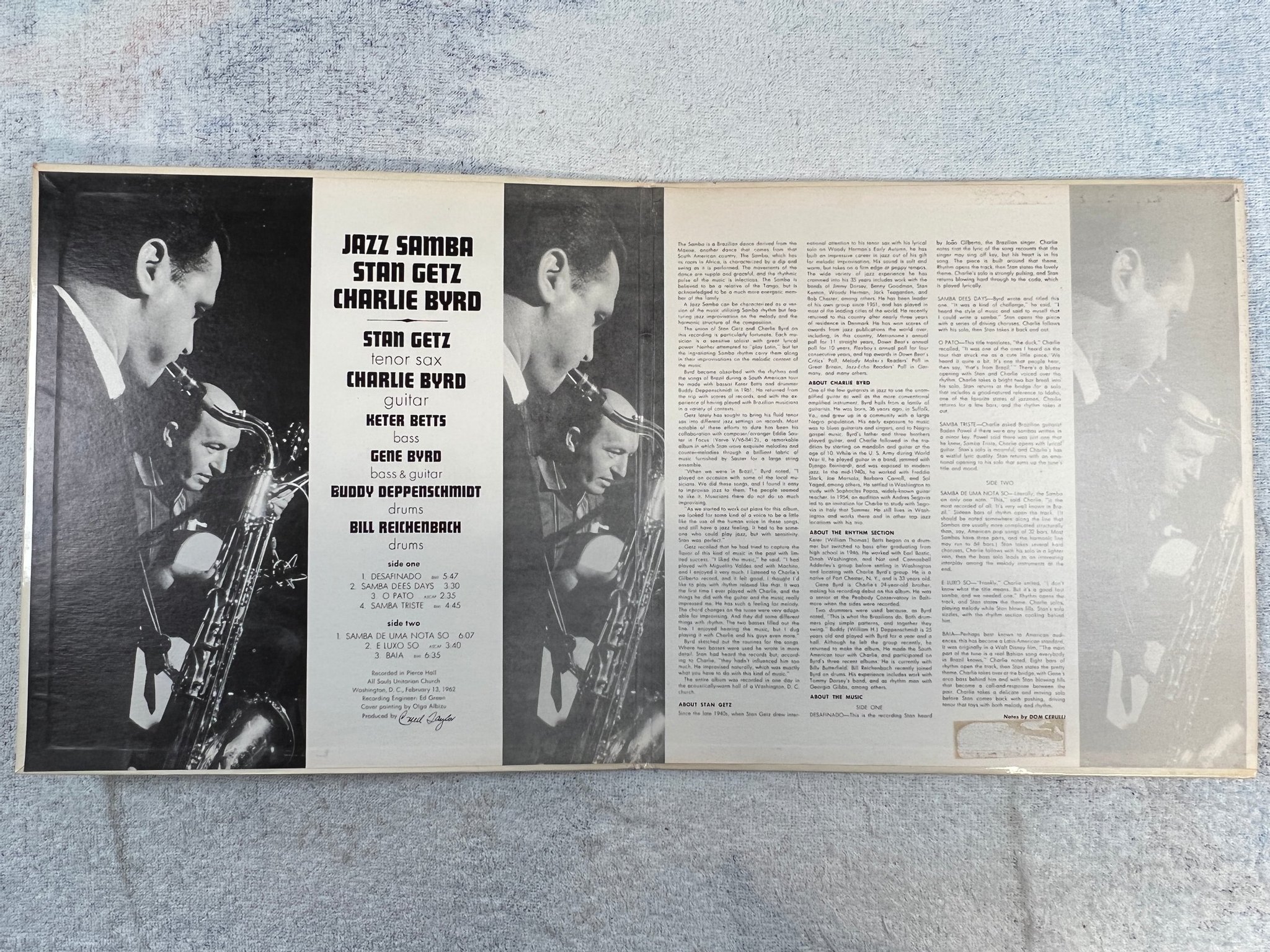 Omslagsbild för skivan STAN GETZ / CHARLIE BYRD jazz samba LP US VERVE V-8432