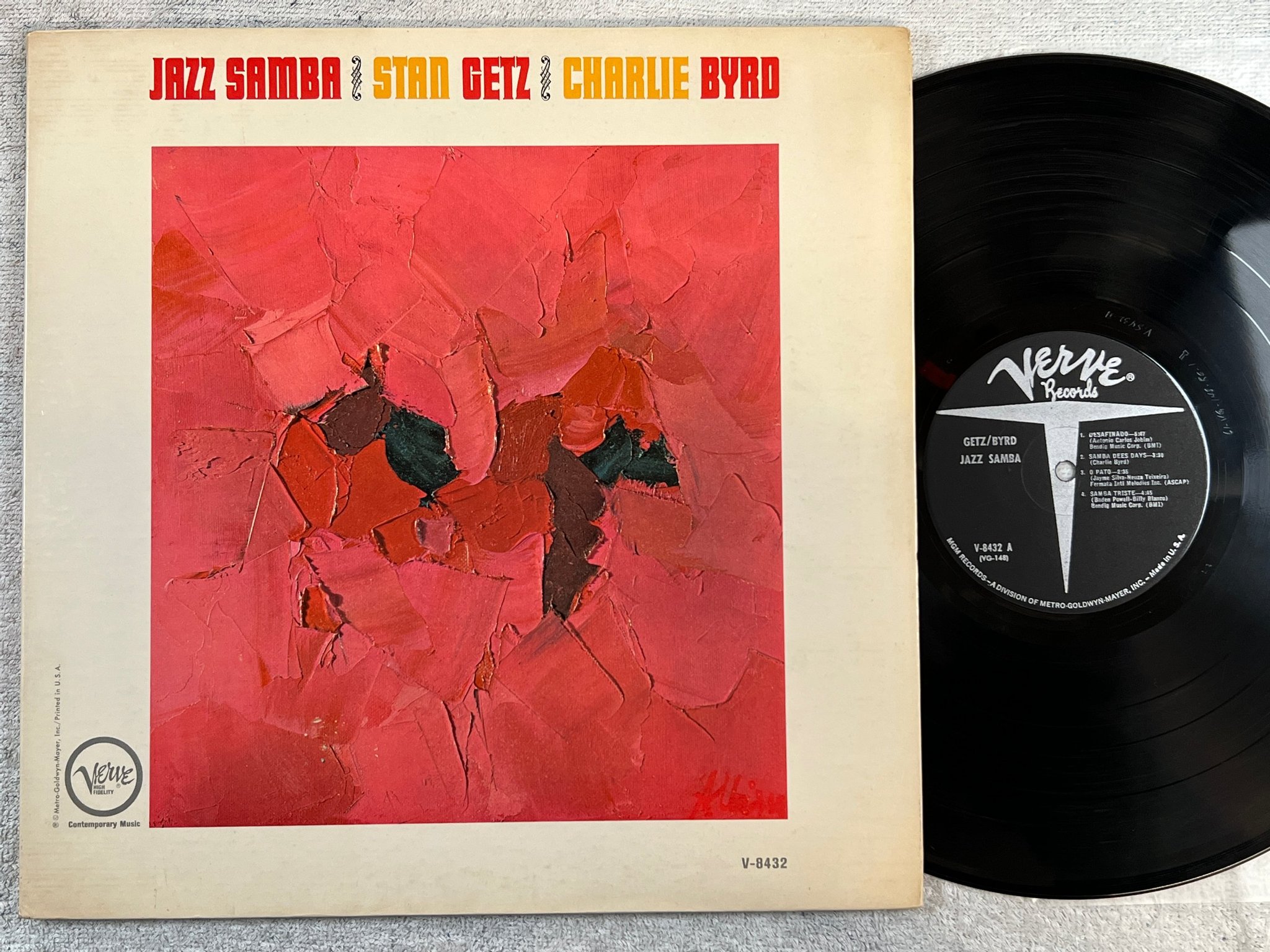 Omslagsbild för skivan STAN GETZ / CHARLIE BYRD jazz samba LP US VERVE V-8432