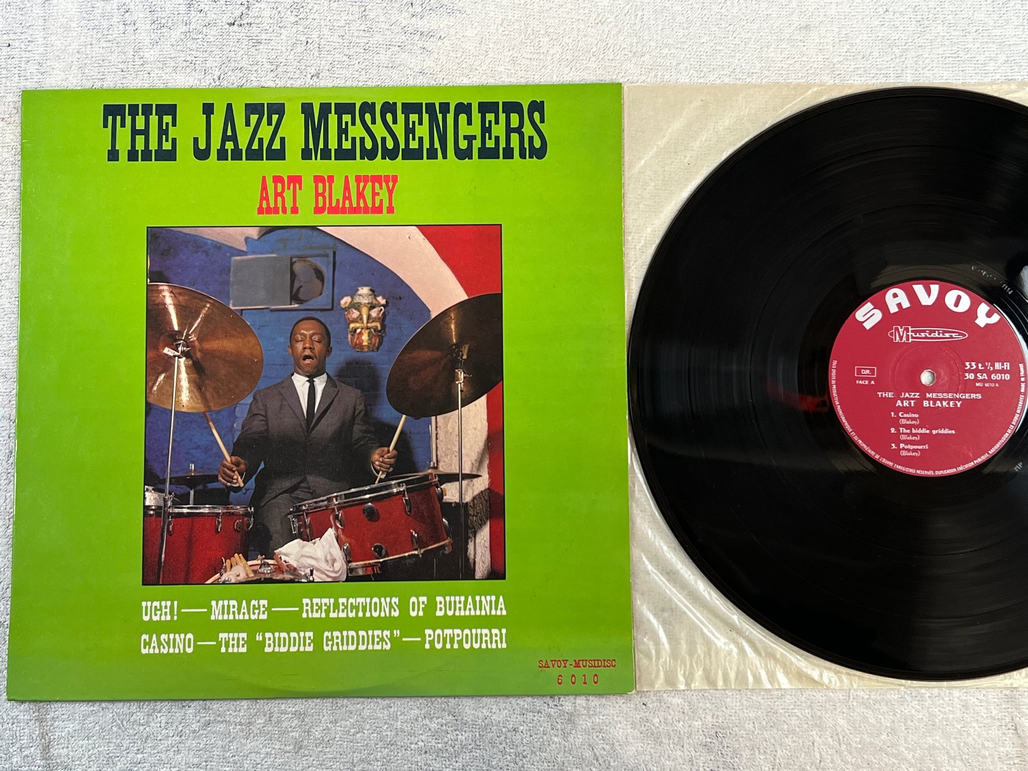 Omslagsbild för skivan ART BLAKEY the jazz messengers LP Fra SAVOY 30 SA 6010