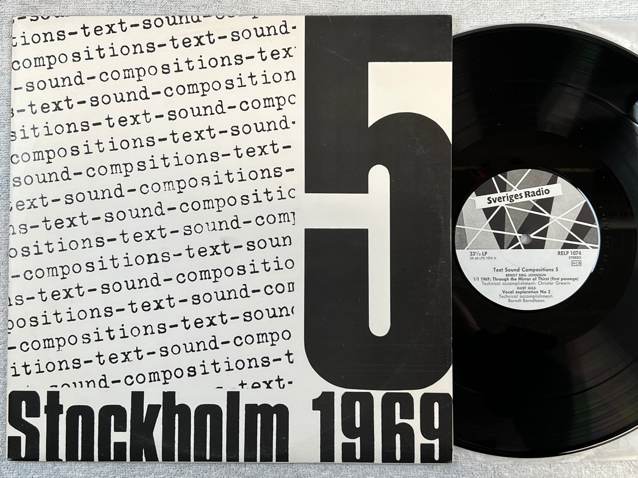 Omslagsbild för skivan V/A Text-Sound Compositions 5 LP -69 Swe SR RELP 1074 Fylkingen RARE !