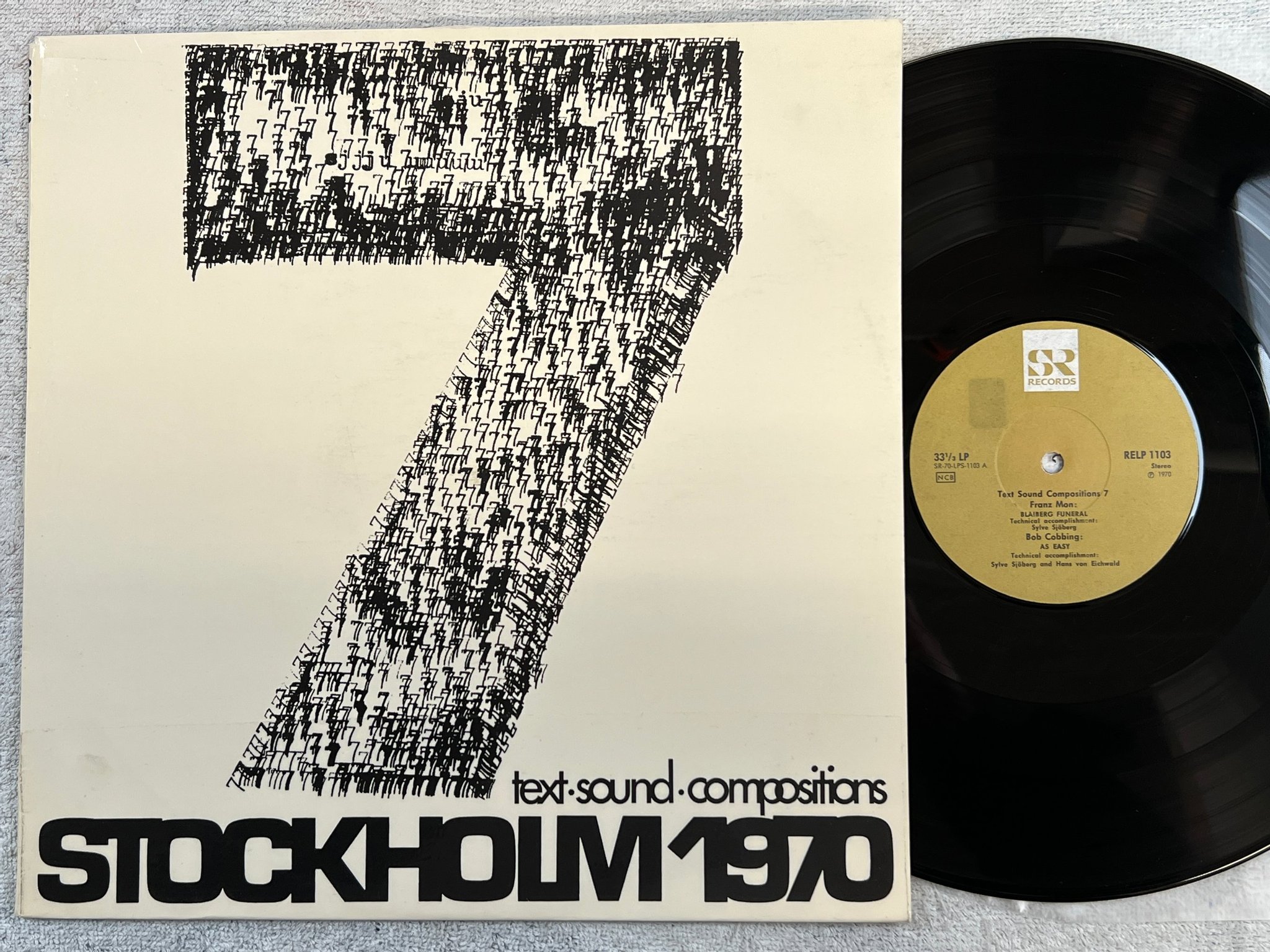 Omslagsbild för skivan V/A Text-Sound Compositions 7 LP -70 Swe SR RELP 1103 Fylkingen RARE !
