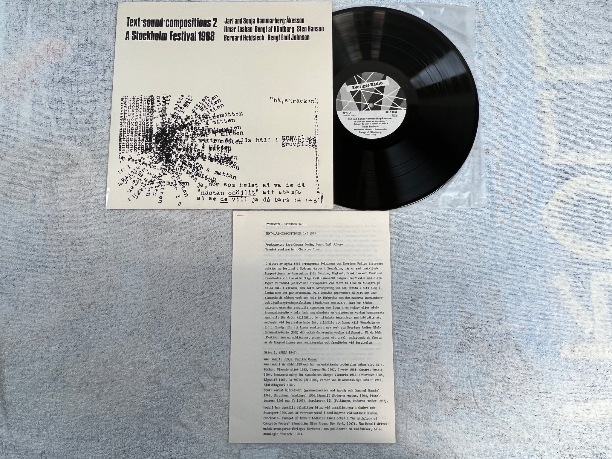 Omslagsbild för skivan V/A Text-Sound Compositions 2 LP -68 Swe SR RELP 1054  RARE !