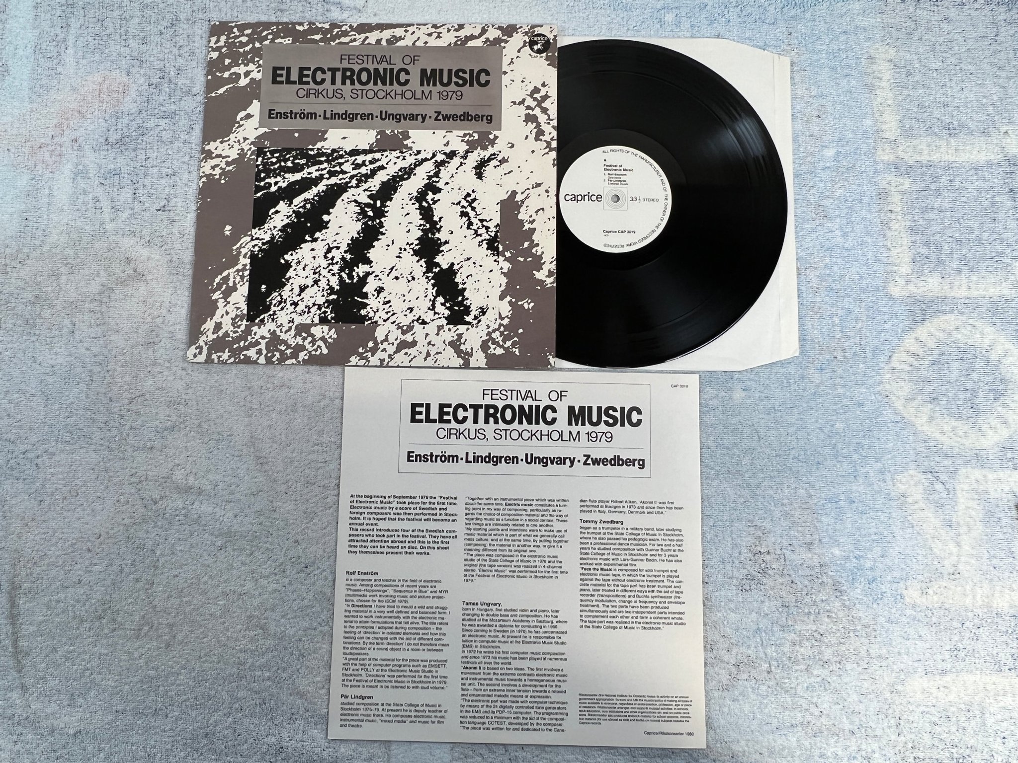 Omslagsbild för skivan V/A Festival Of Electronic Music - Cirkus, Stockholm 1979 LP CAPRICE CAP 3019