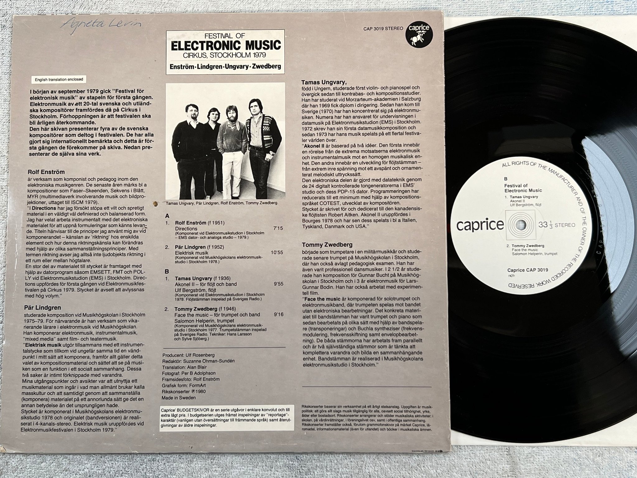 Omslagsbild för skivan V/A Festival Of Electronic Music - Cirkus, Stockholm 1979 LP CAPRICE CAP 3019