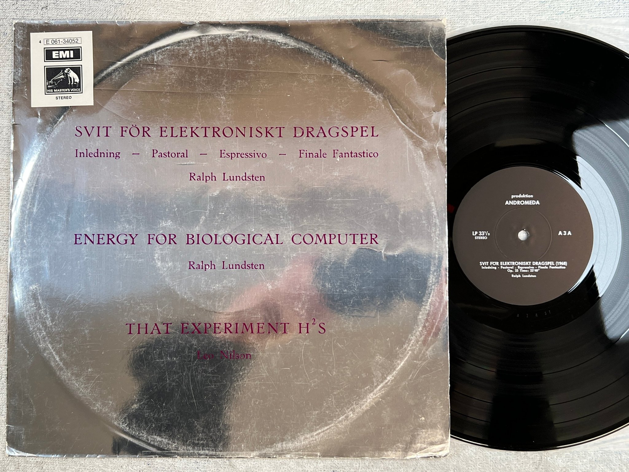 Omslagsbild för skivan RALPH LUNDSTEN svit för elektroniskt dragspel LP -69 ANDROMEDA A3 ** rare **