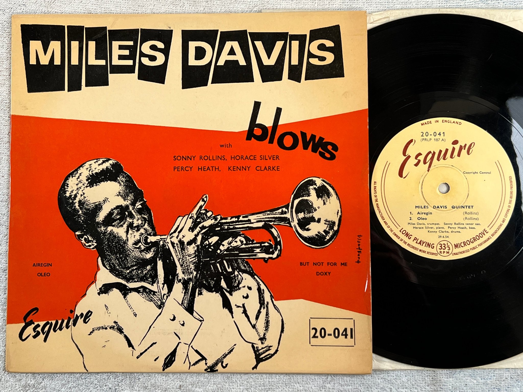 Omslagsbild för skivan MILES DAVIS QUINTET blows 10"LP -55 UK ESQUIRE 20-041