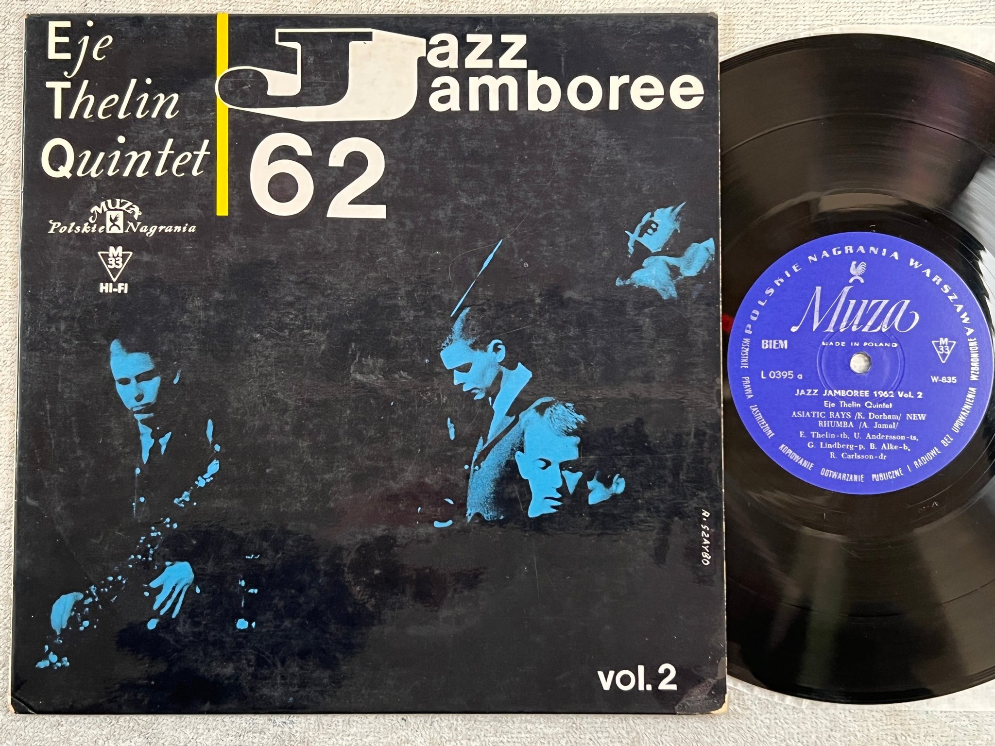Omslagsbild för skivan EJE THELIN QUINTET jazz jamboree vol 2 10"LP MUZA L 0395 rare ! ! 