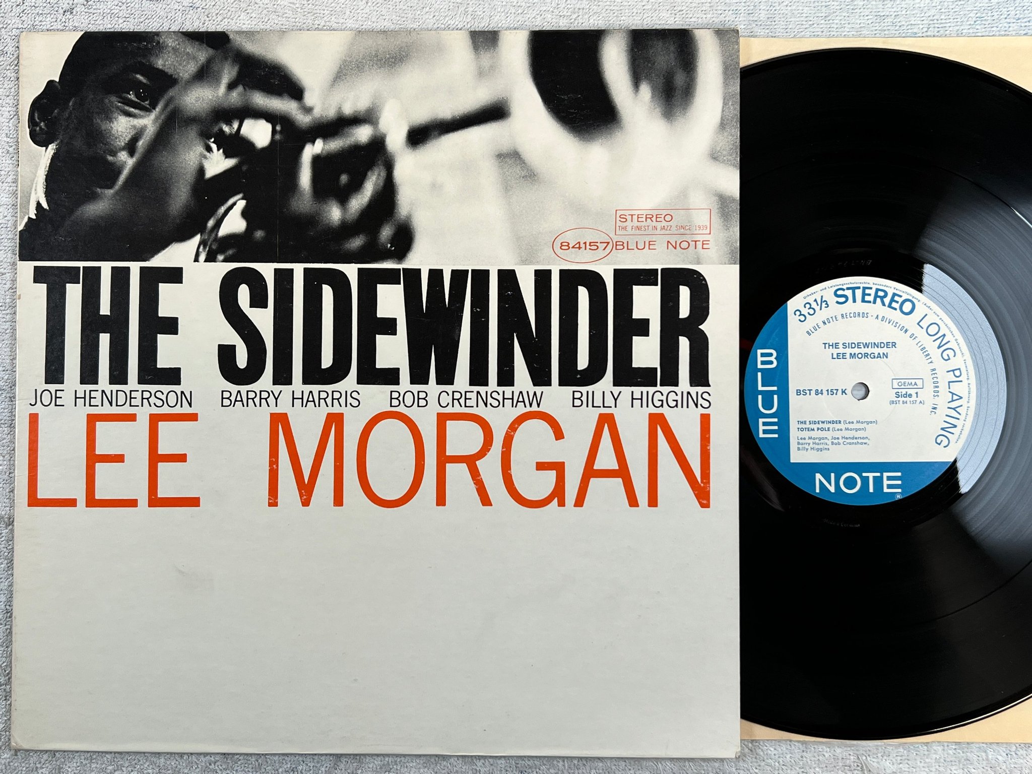 Omslagsbild för skivan LEE MORGAN the sidewinder LP Ger BLUE NOTE BST 84 157 K ** Classic **