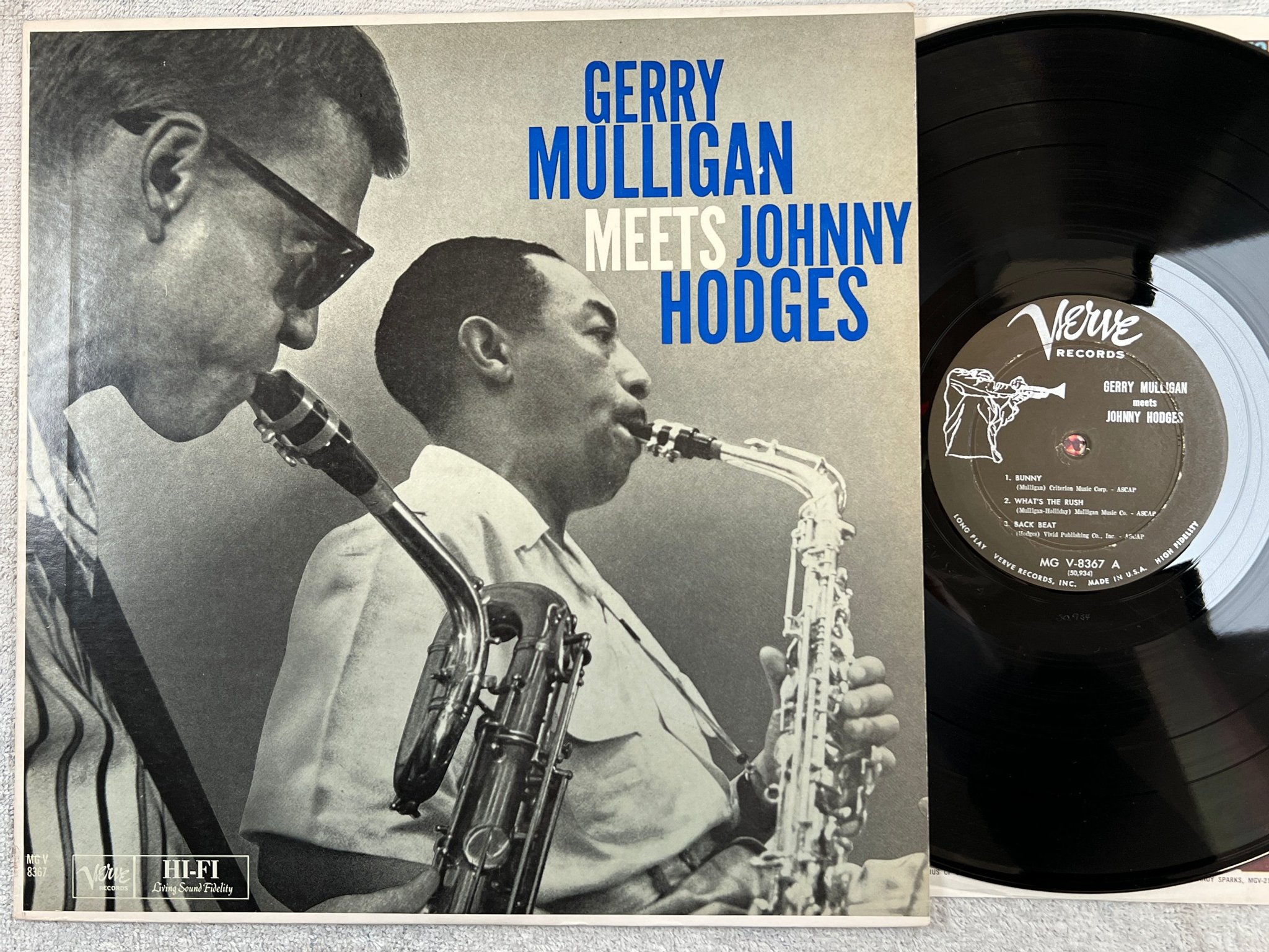 Omslagsbild för skivan MULLIGAN meets HODGES LP -61 US VERVE MG V-8367 