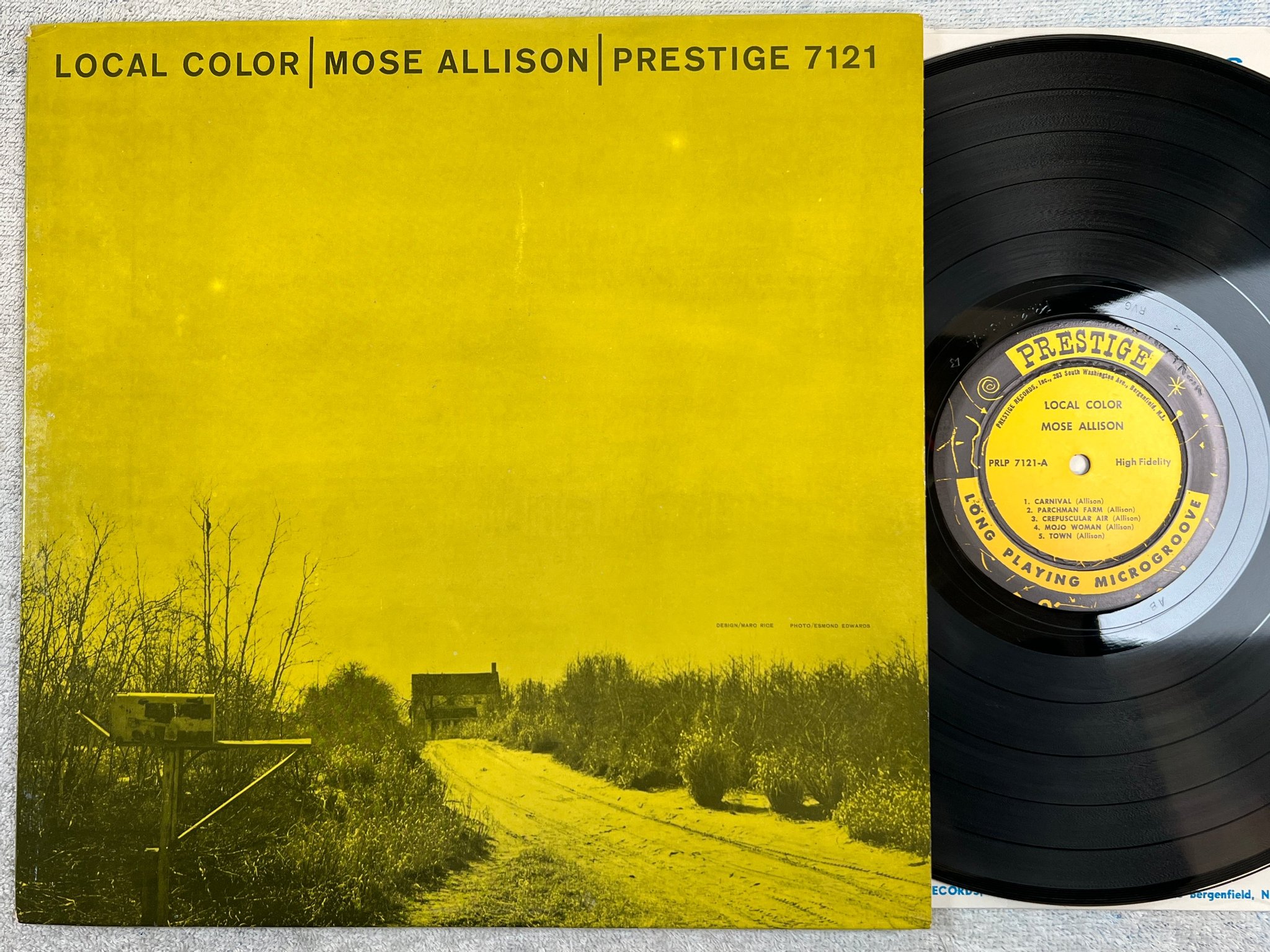 Omslagsbild för skivan MOSE ALLISON local color LP US PRESTIGE PRLP 7121 BERGENFIELD ADRESS
