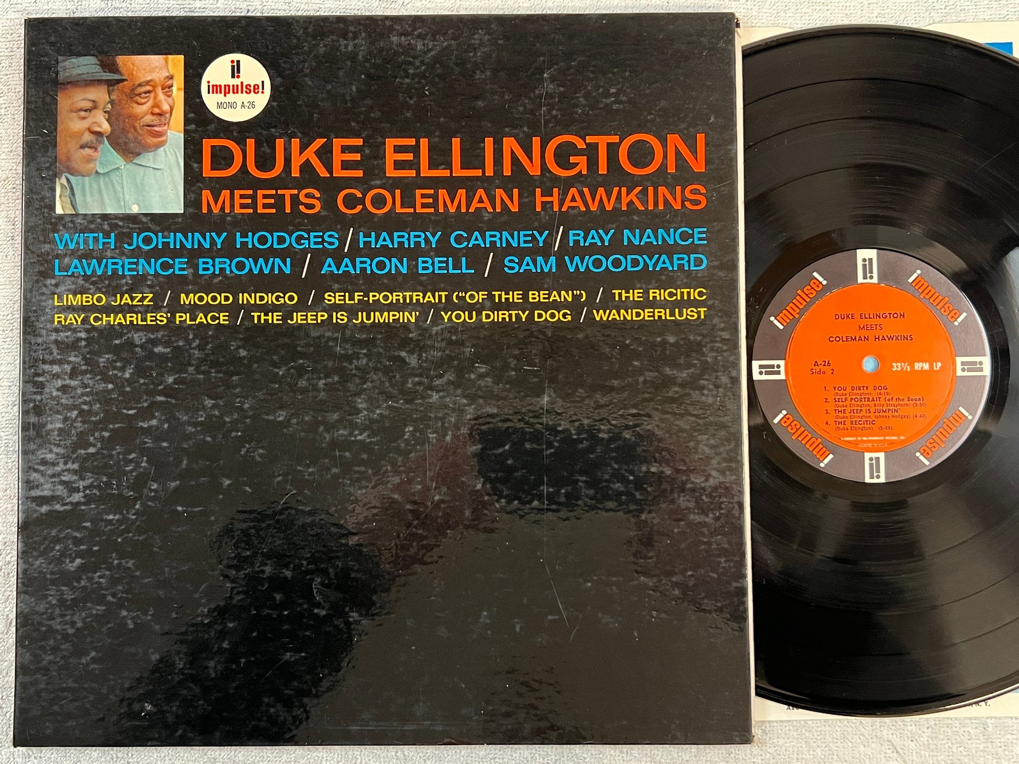 Omslagsbild för skivan DUKE ELLINGTON meets COLEMAN HAWKINS LP -63 US IMPULSE A-26