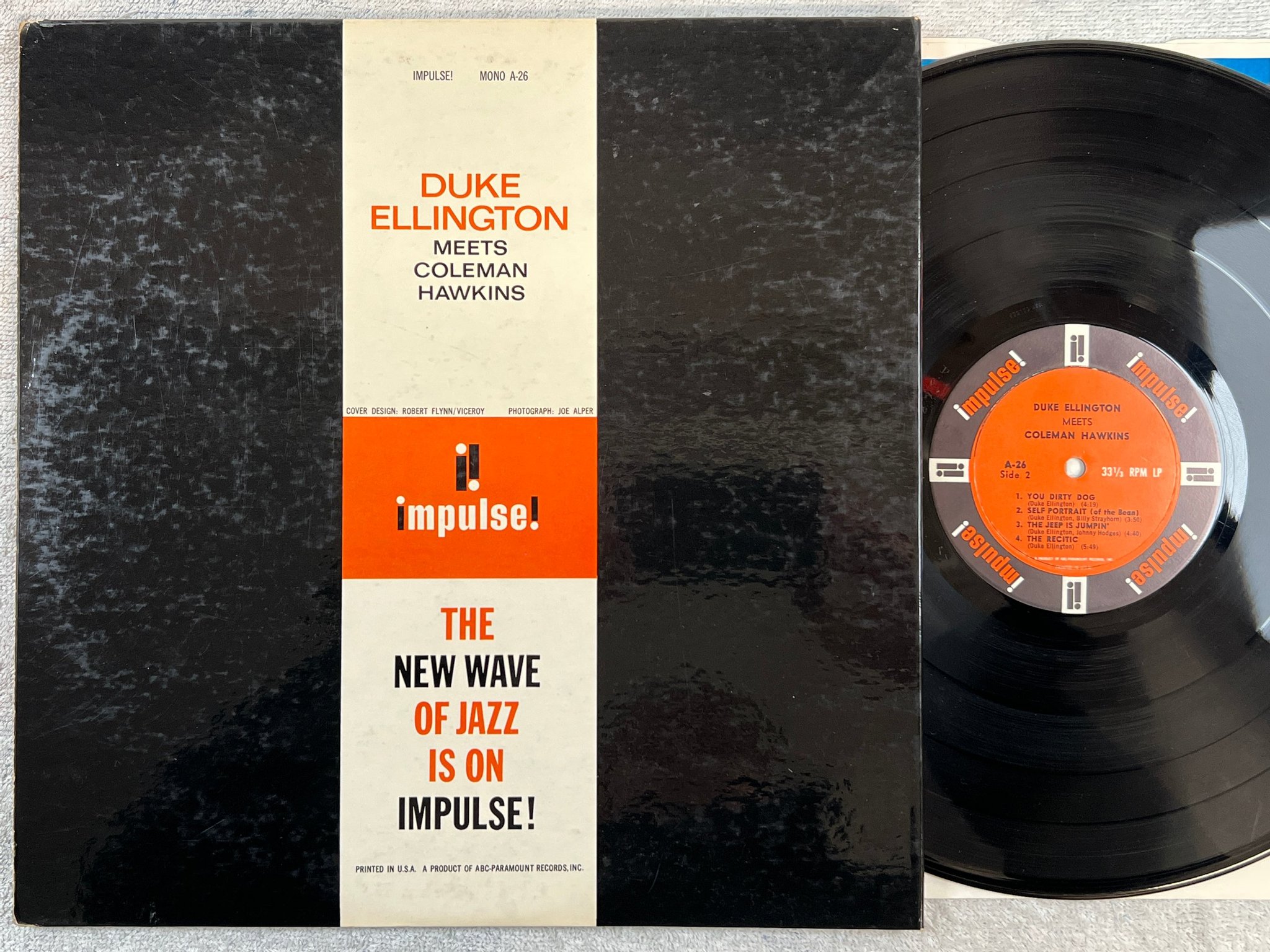 Omslagsbild för skivan DUKE ELLINGTON meets COLEMAN HAWKINS LP -63 US IMPULSE A-26