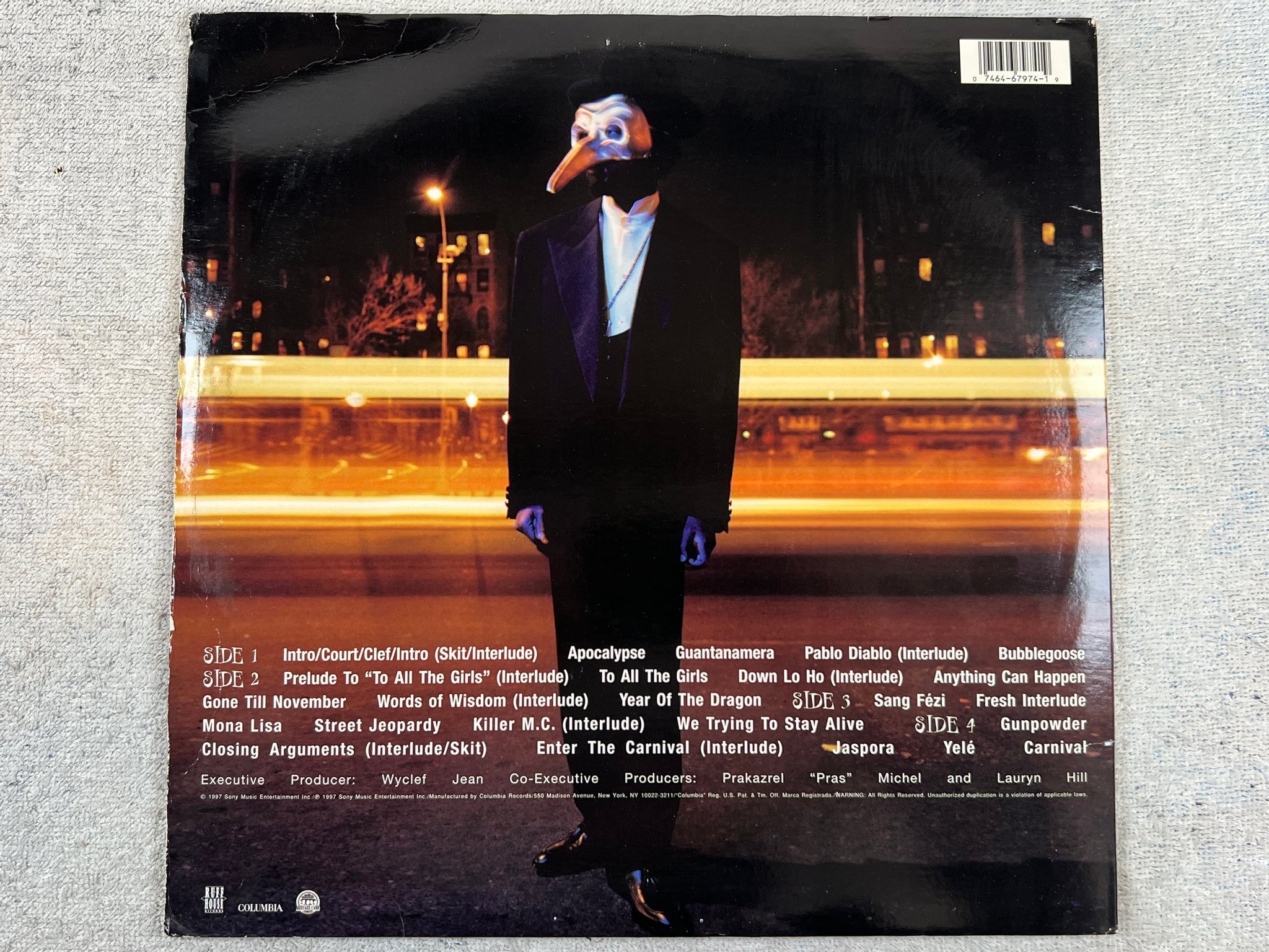 Omslagsbild för skivan WYCLEF JEAN the carnival 2xLP -97 US RUFFHOUSE C2 67974 