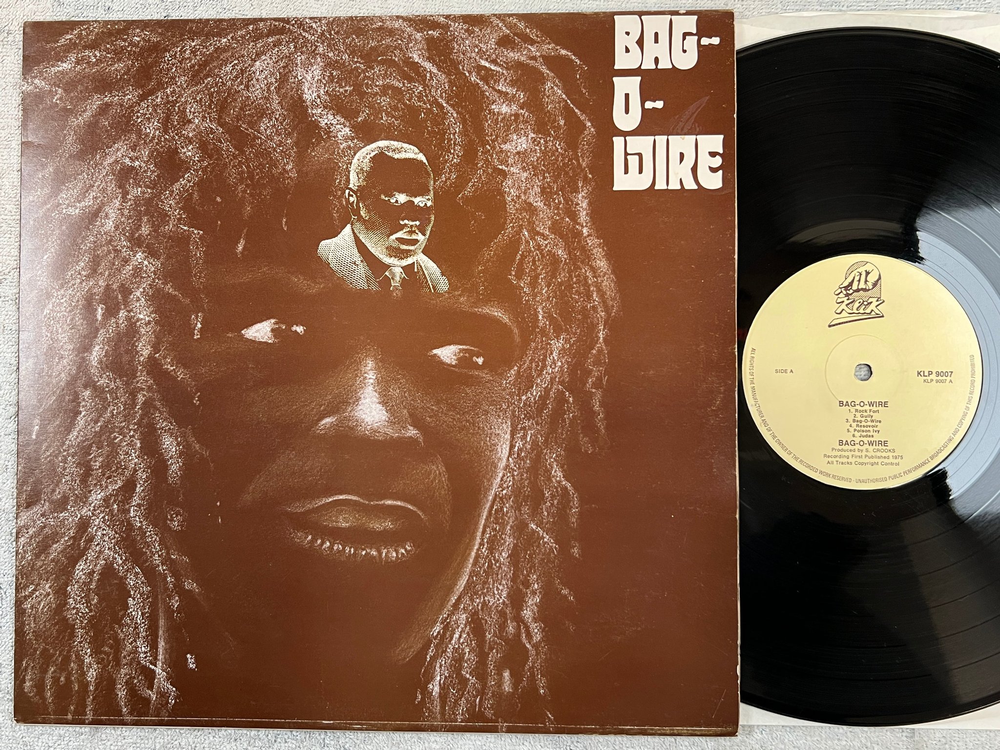 Omslagsbild för skivan BAG-O-WIRE s/t LP -75 UK KLIK KLP 9007 roots reggae 