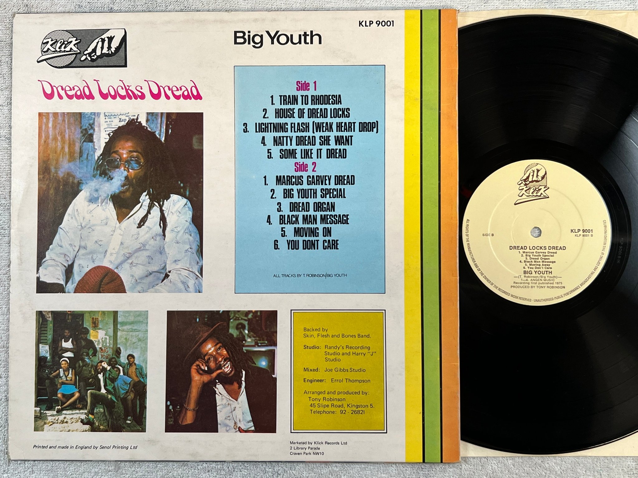 Omslagsbild för skivan BIG YOUTH dread locks dread LP -75 UK KLIK KLP 9001